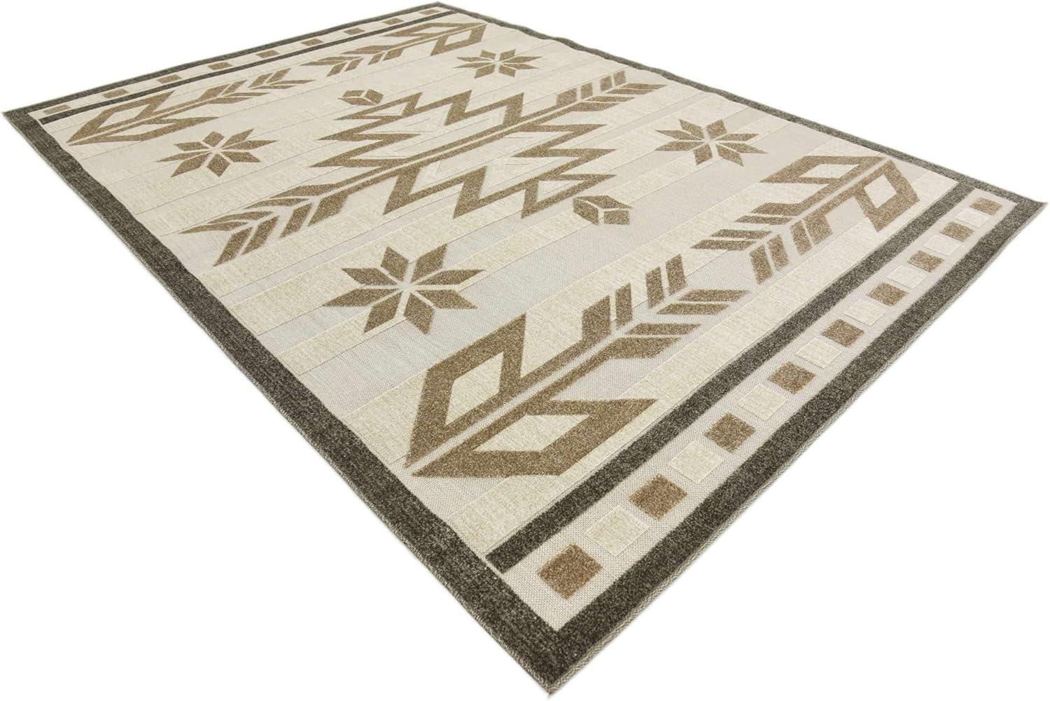 Unique Loom 7' 0 x 10' 0 Beige Outdoor Modern Albuquerque Area Rug