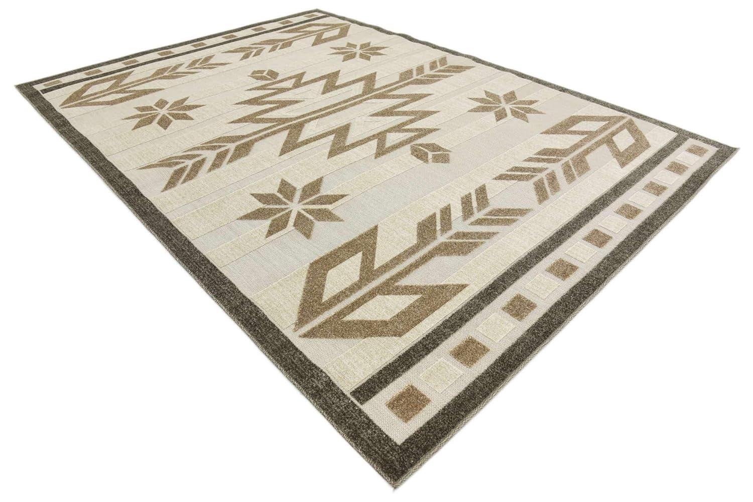 Unique Loom 7' 0 x 10' 0 Beige Outdoor Modern Albuquerque Area Rug