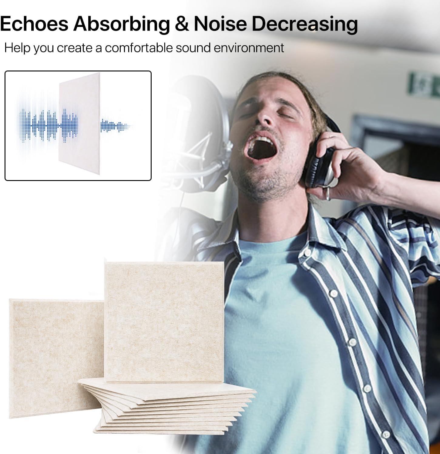 Kuchoow 12 Packs Acoustic Panels Noise Cancelling Sound Proof Foam Panels For Walls 12x12x0.4'' Acoustic Wall Panels