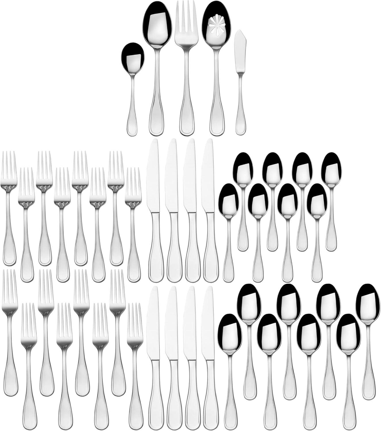 Fitz and Floyd Fitz and Floyd Everyday Bistro Classic Silverware 45piece service for eight, Gray