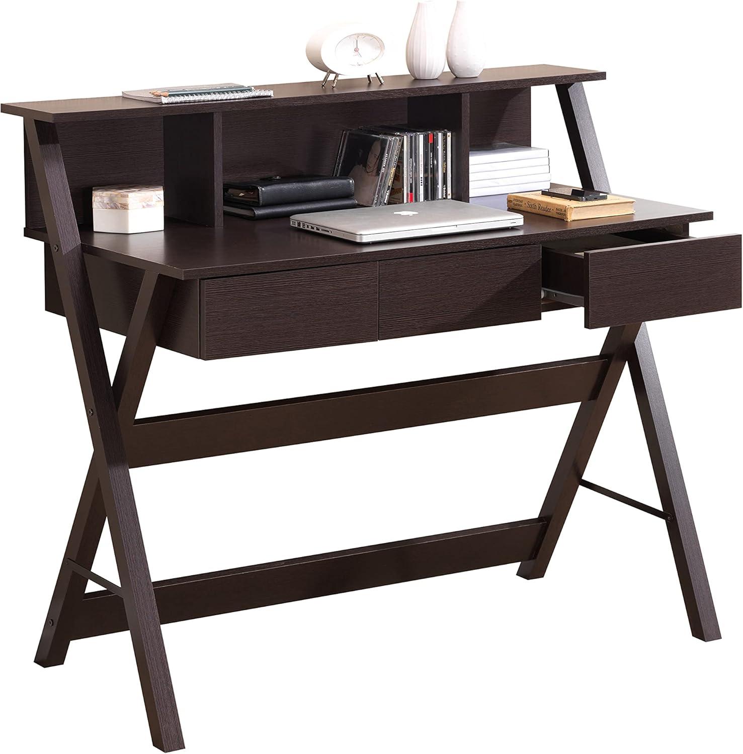 Techni Mobili Fashionable Computer Workstation with Shelf and Storage, Wenge RTA-8400-WN