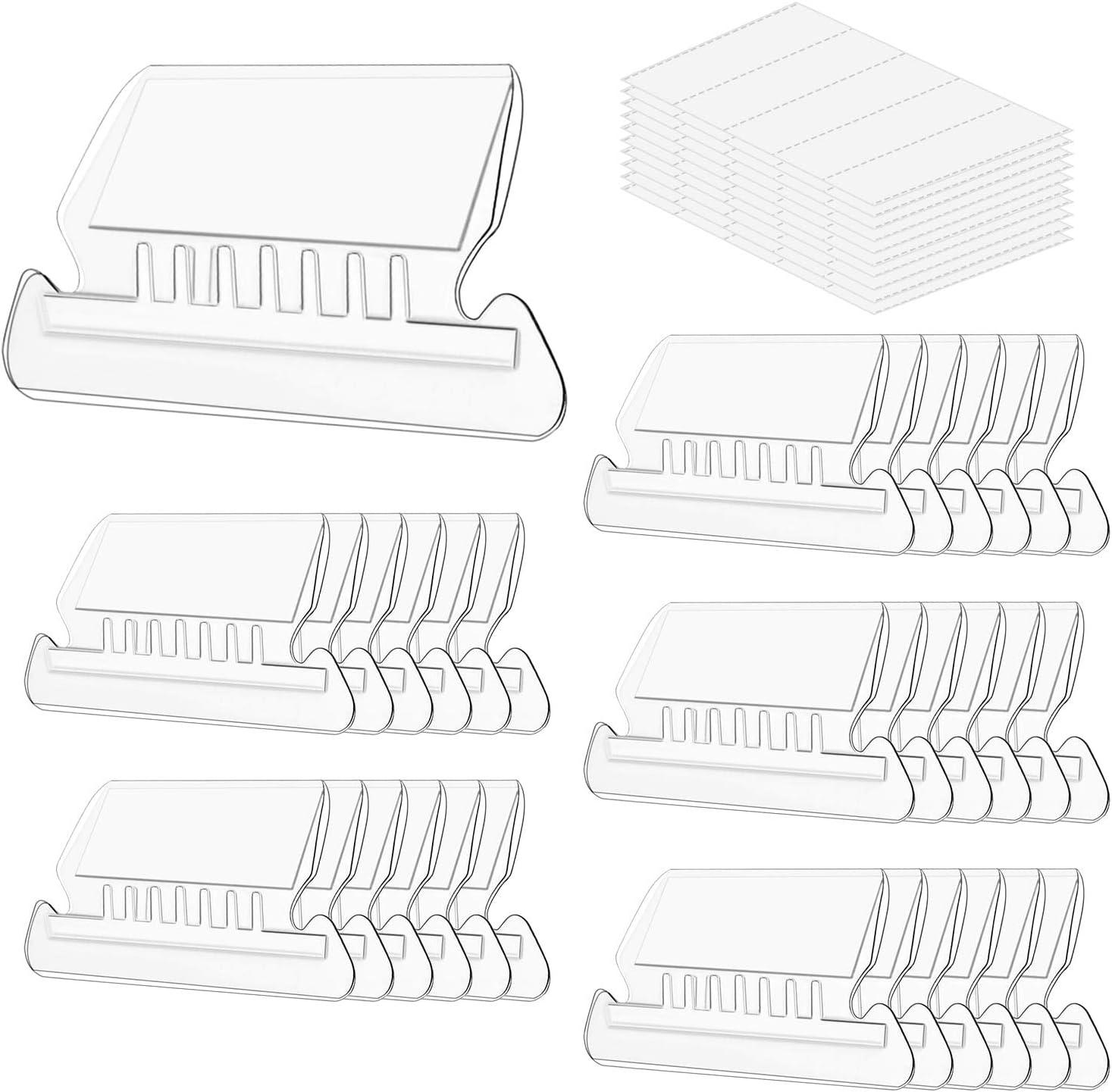 Clear PVC Hanging File Folder Tabs with Inserts, Set of 50