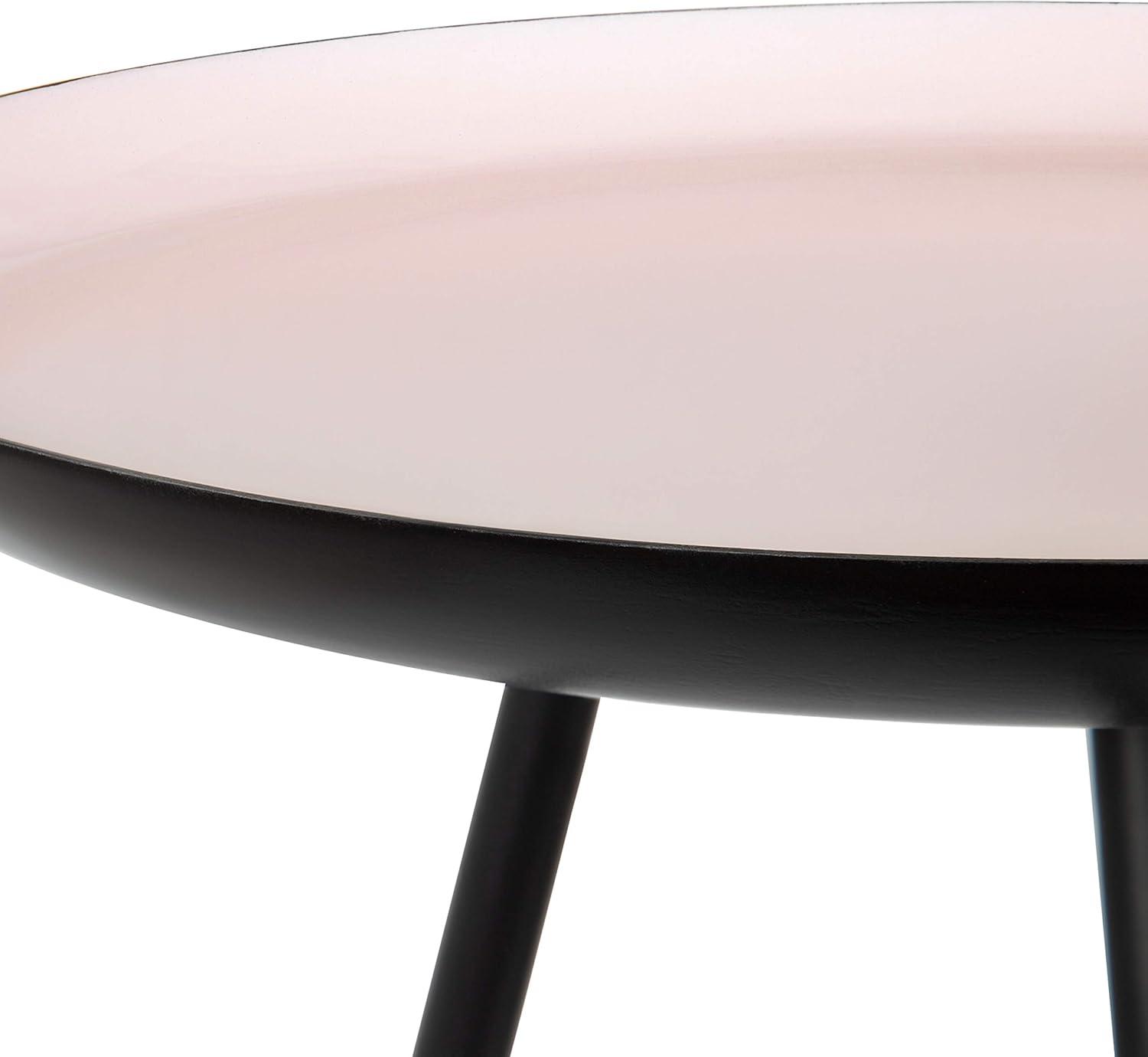 Kate and Laurel Laranya Round Metal Side Table, 15x15x22.5, Pink and Black