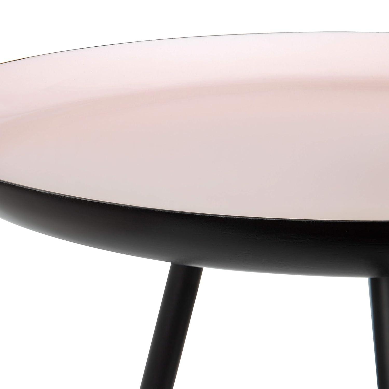 Kate and Laurel Laranya Round Metal Side Table, 15x15x22.5, Pink and Black