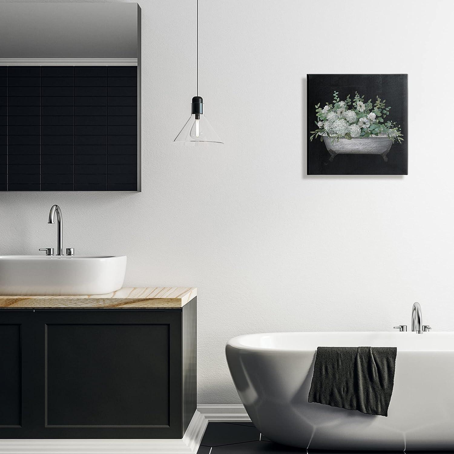 Stupell Industries " Vintage Clawed Bathtub Botanical White Flower Bouquet " by Nan