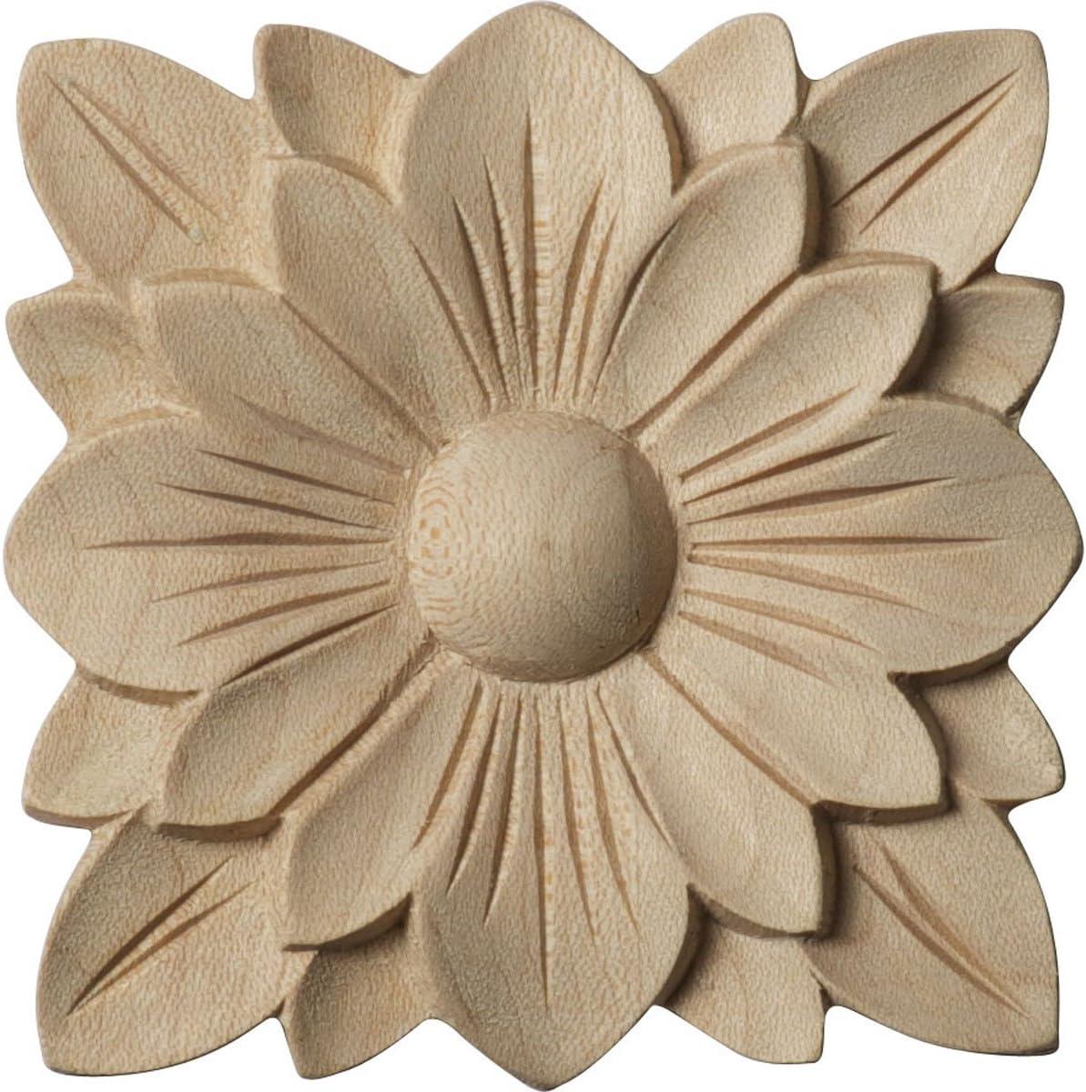 Springtime Natural Alder Wood Rosette Applique 2.75'' x 2.75''