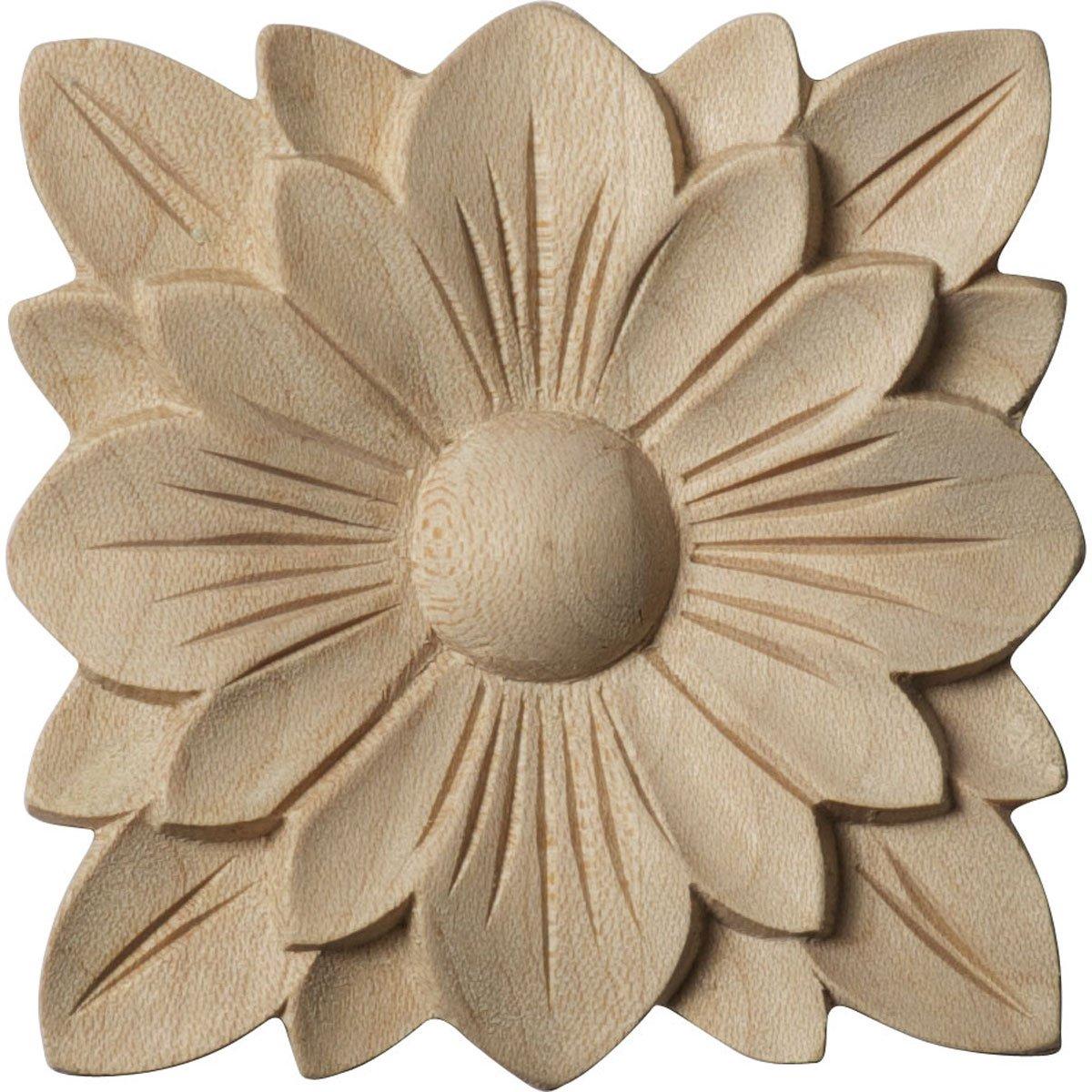 Ekena Millwork Springtime 2.75'' H x 2.75'' W x 0.25'' D Wood Rosette Applique