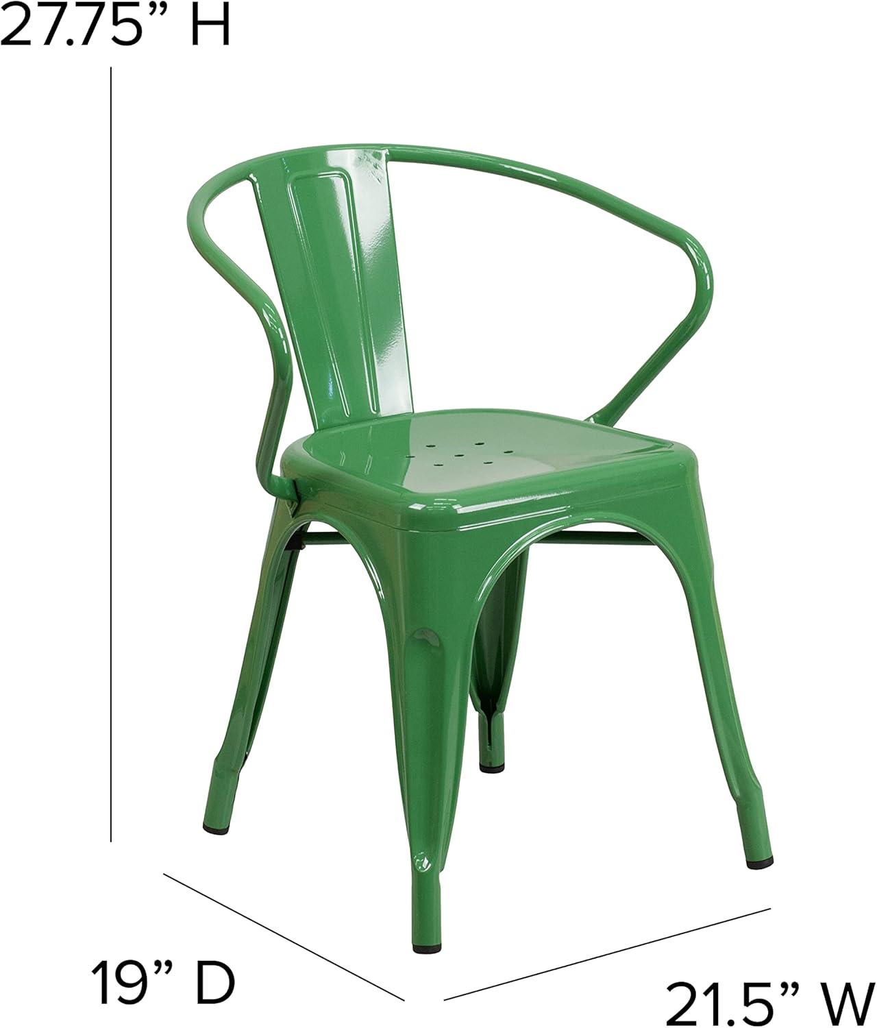 Hucheson Metal Indoor-Outdoor Chair with Arms