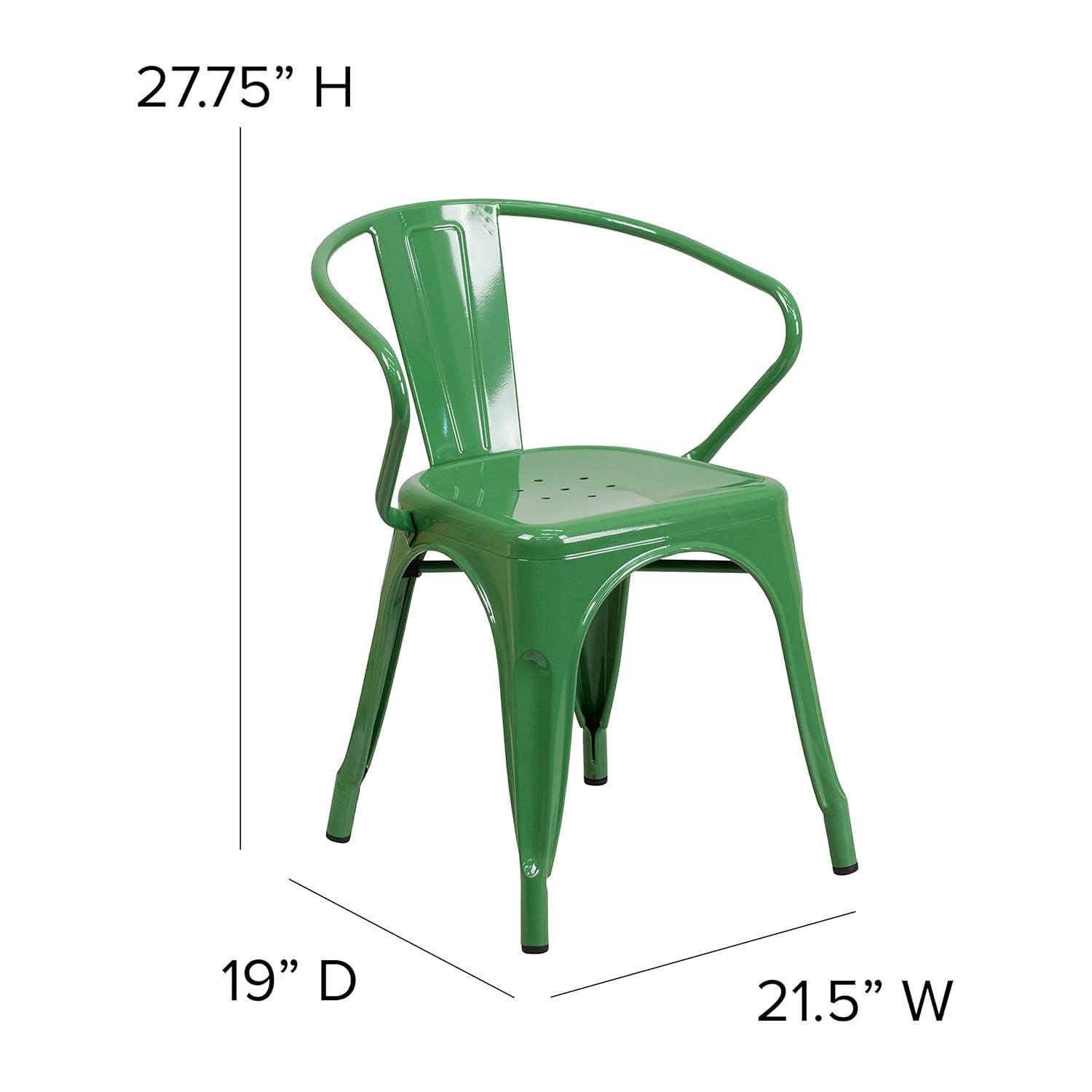 Flash Furniture Hucheson Metal Indoor-Outdoor Chair with Arms