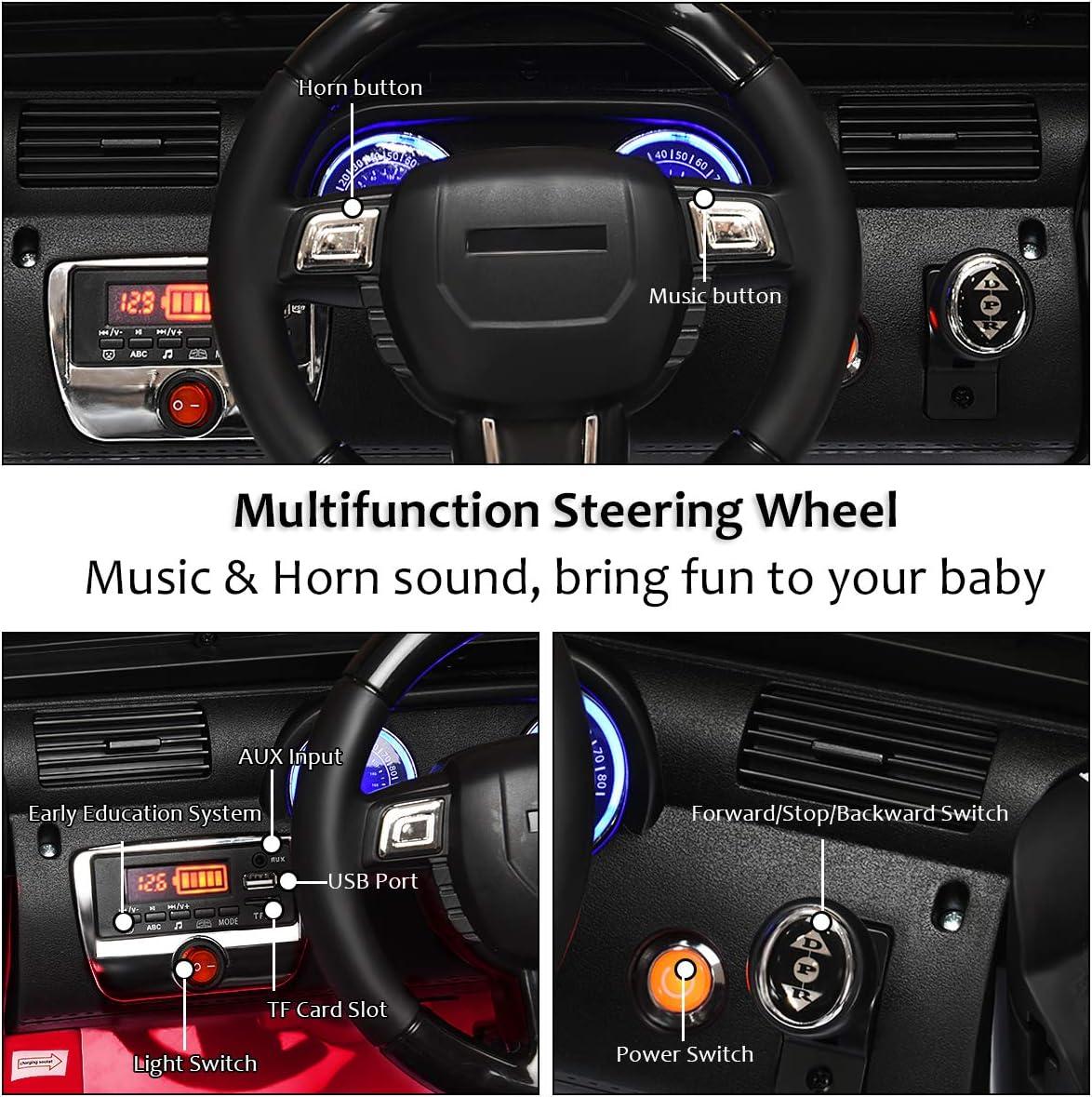 HONEY JOY Ride On Truck, 12V Battery Powered Vehicle Ride On Car with Remote Control, Spring Suspension, Headlights, Music, Mesh Windshield, Electric Cars for Kids, Gift for Boys Girls 3+(Red)