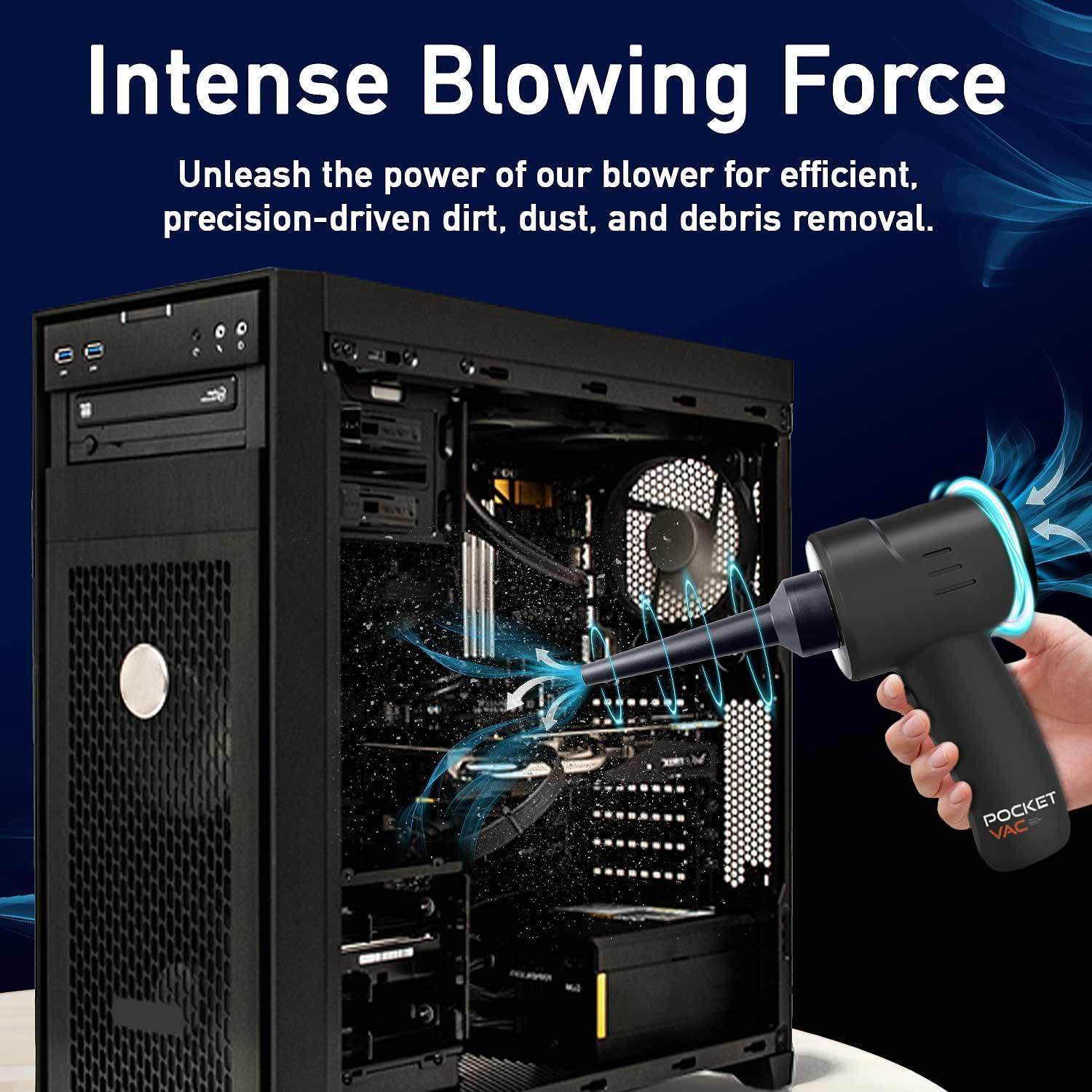 Pocket Vac Rechargeable Handheld Vacuum with Accessories - New - Cordless - Portable - As Seen on TV