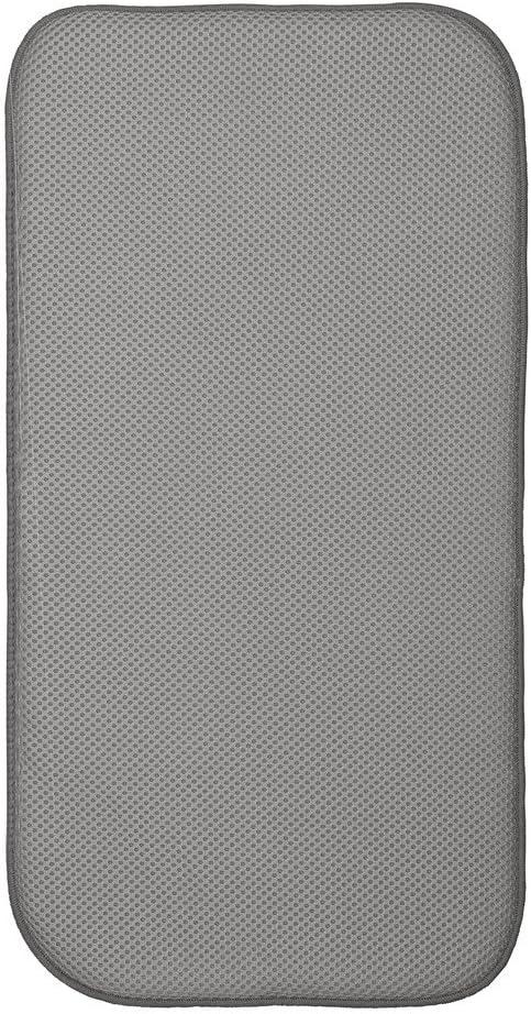 Foldable Pewter and Ivory Polyester Dish Drying Mat, 18 x 9 Inch