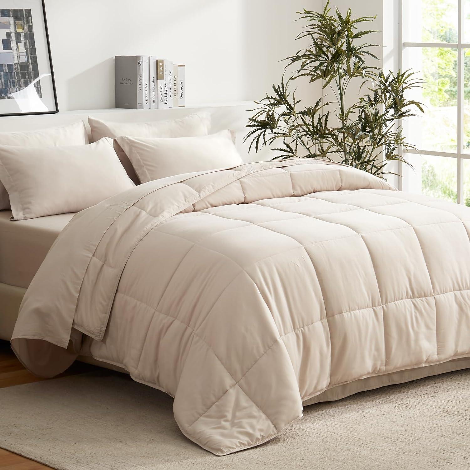 Sweet Home Collection All Season Bed-in-A-Bag 5pc/7pc Solid Color Comforter & Sheet Set Ultra Soft Bedding by Sweet Home Collection