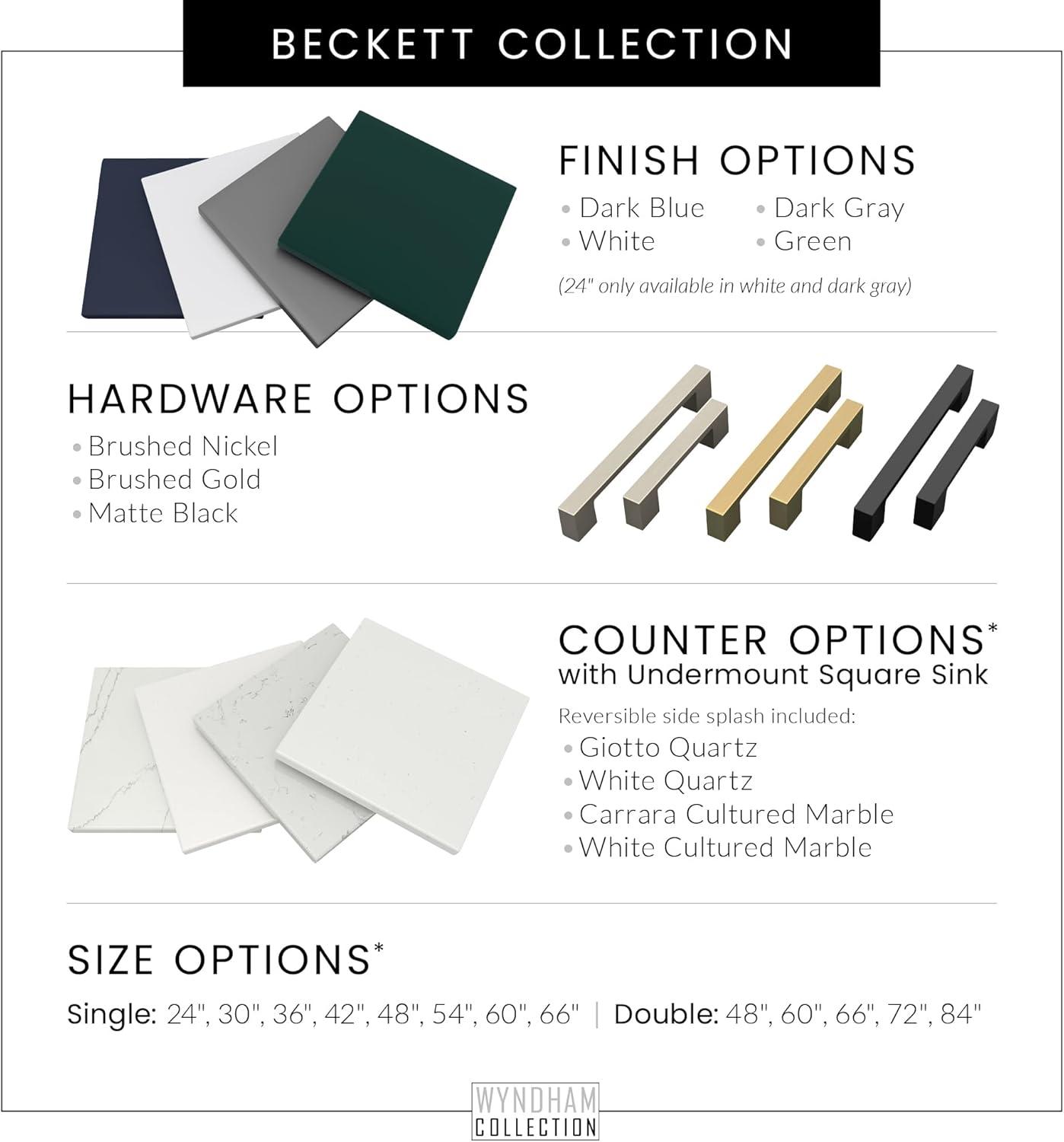 Wyndham Collection Beckett 84" Freestanding Double Bathroom Vanity with Cultured Marble Top