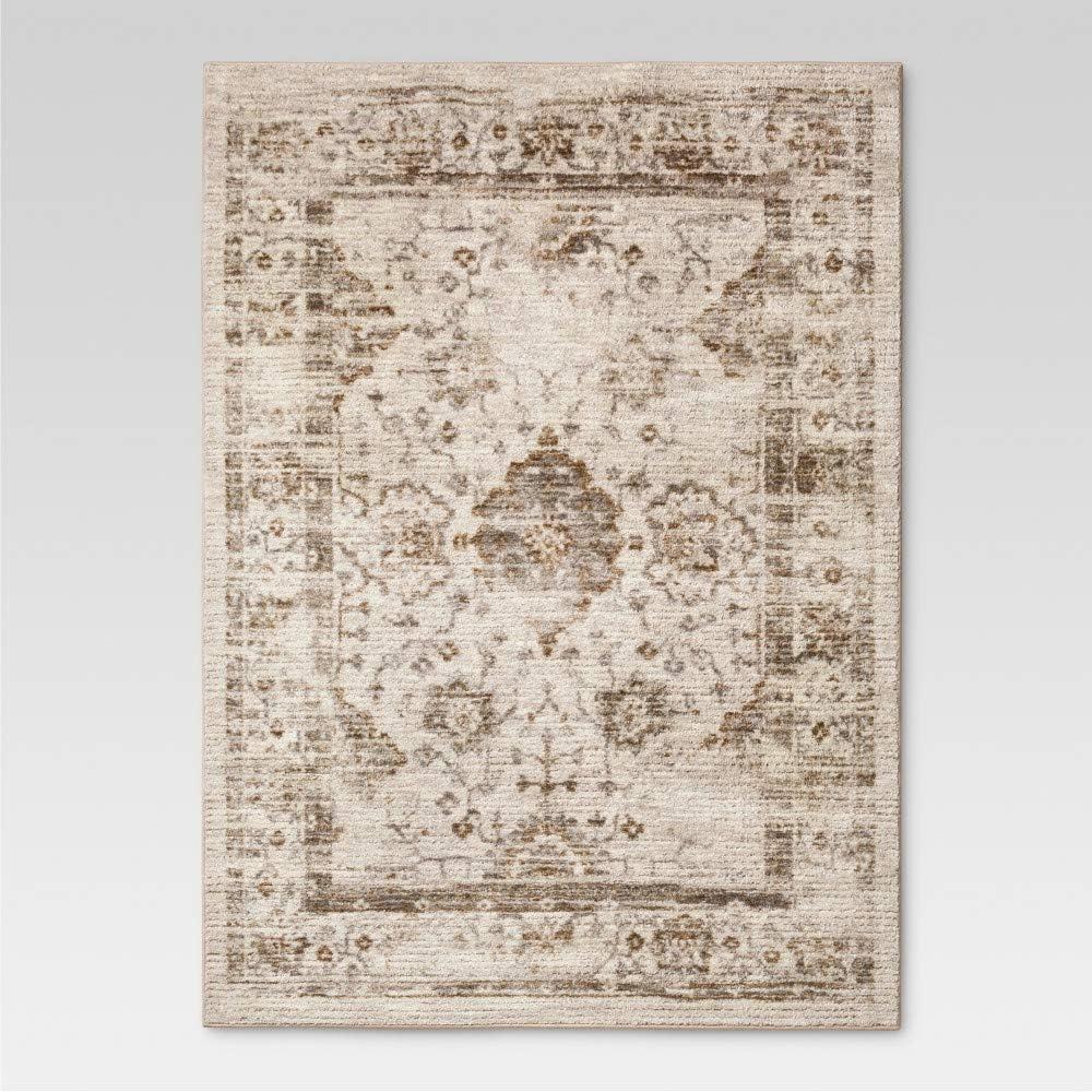 7'X10' Vintage Tufted Distressed Area Rug Tan - Threshold™
