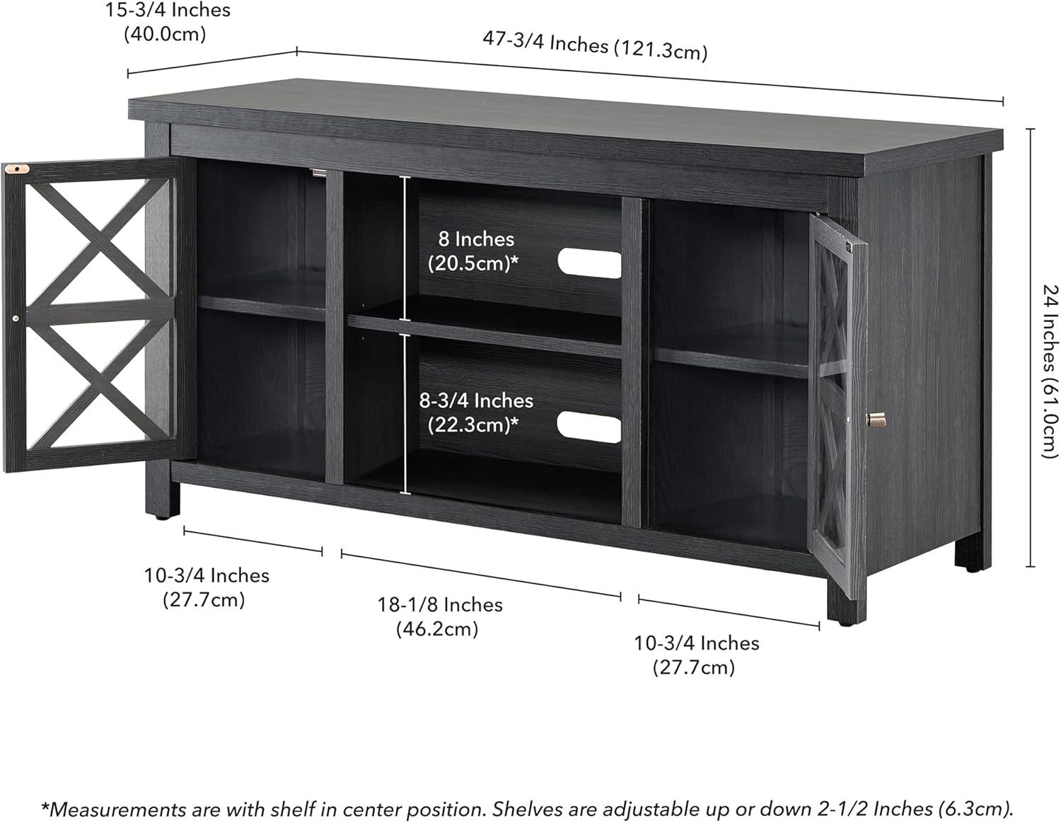 Evelyn&Zoe Colton Rectangular TV Stand for TV's up to 55", Charcoal Gray