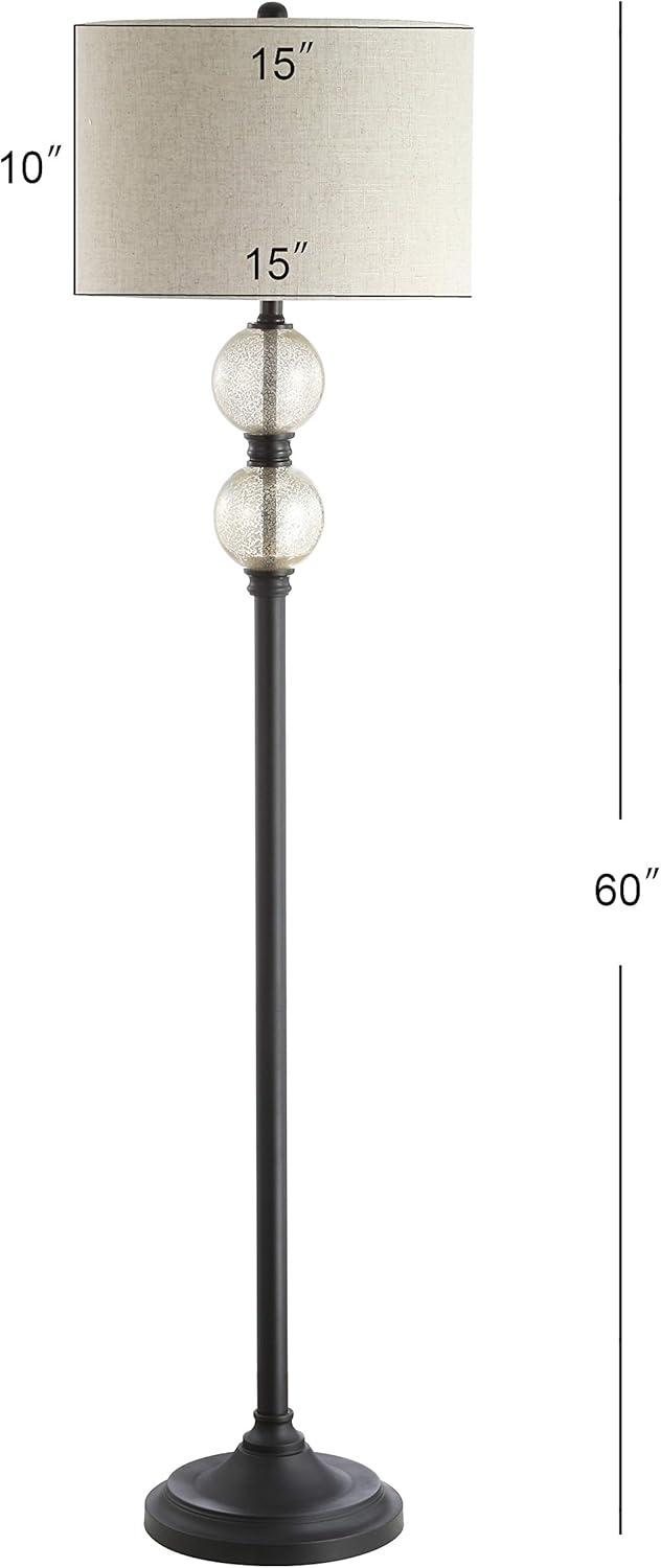 January 60" Black and Bronze Glass Floor Lamp