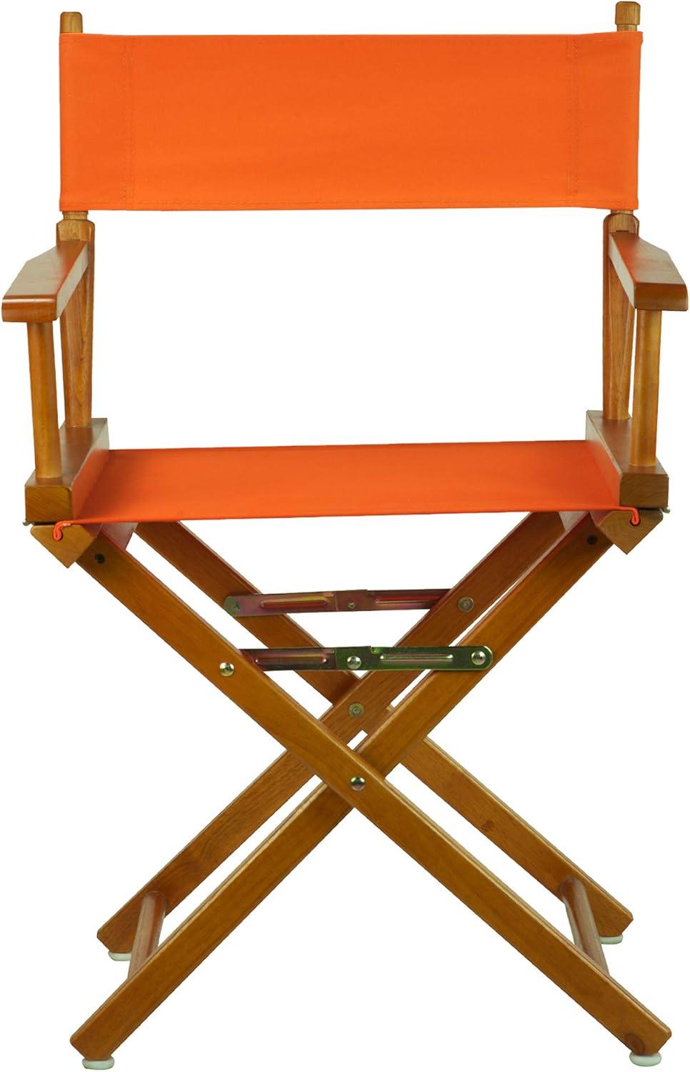 "18" Director's Chair Honey Oak Frame-Tangerine Canvas"