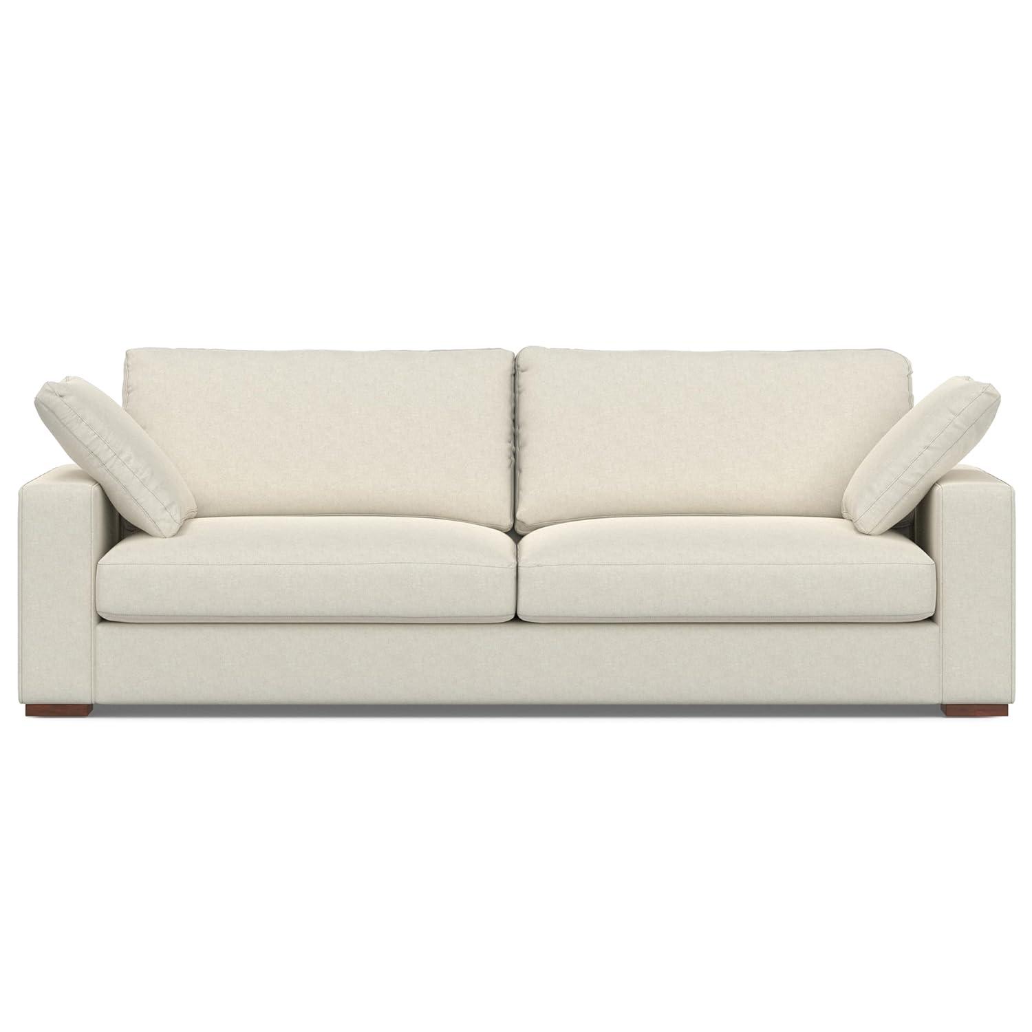Charlie 96" Beige Performance Fabric Deep Seater Sofa