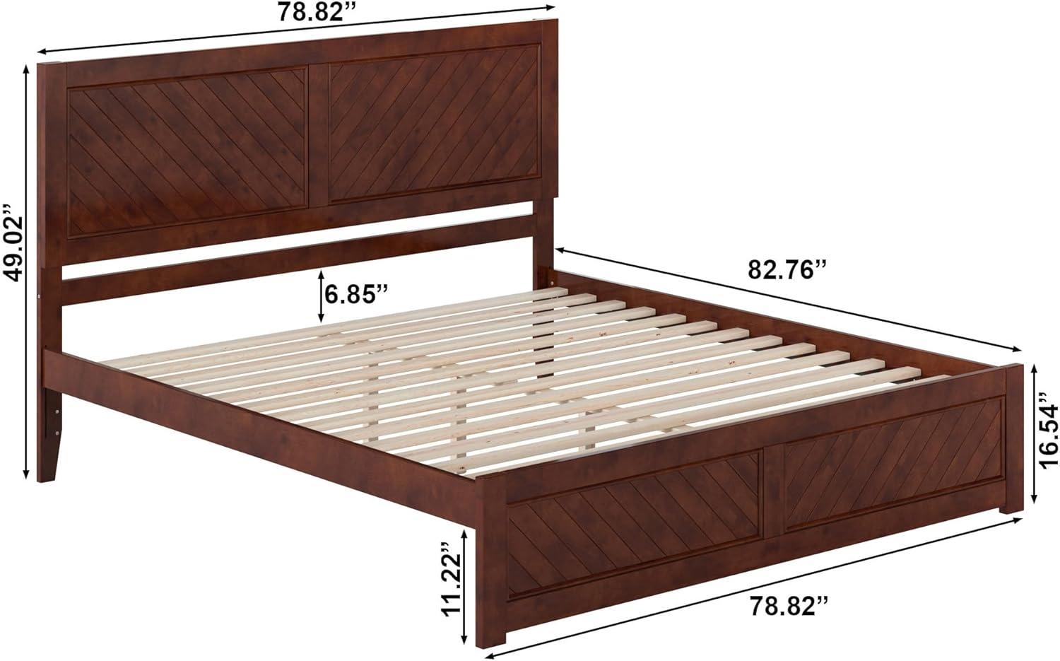 AFI Canyon Walnut Solid Wood Platform Bed with Matching Footboard, King