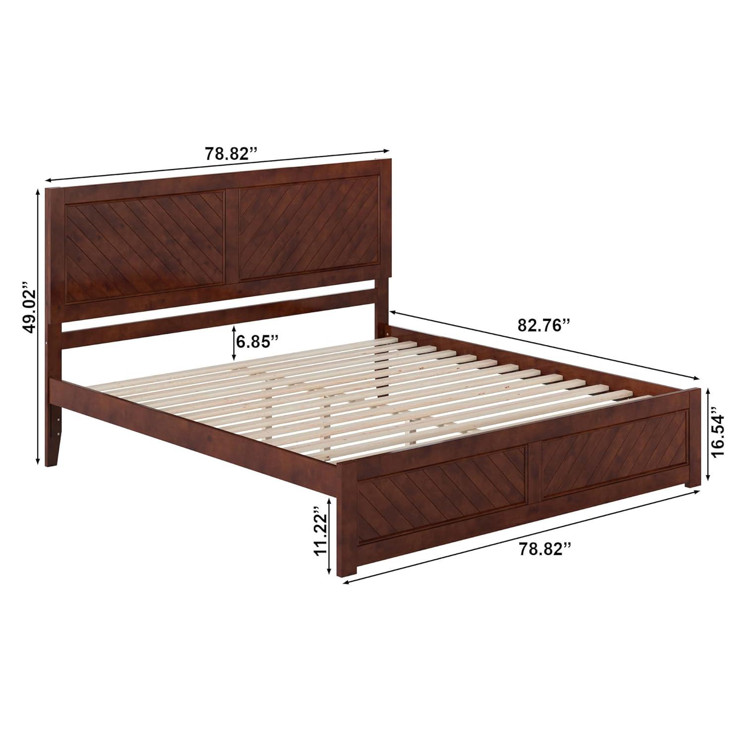 AFI Canyon Walnut Solid Wood Platform Bed with Matching Footboard, King