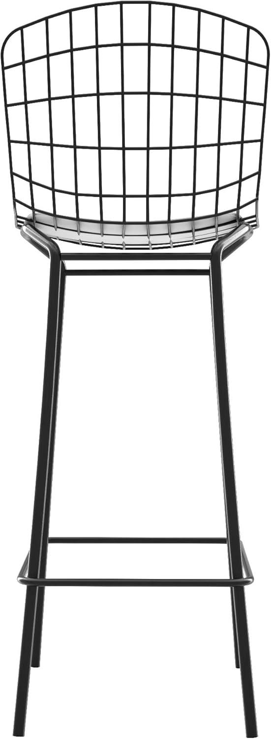 Madeline 41.73" Barstool with Seat Cushion in Black