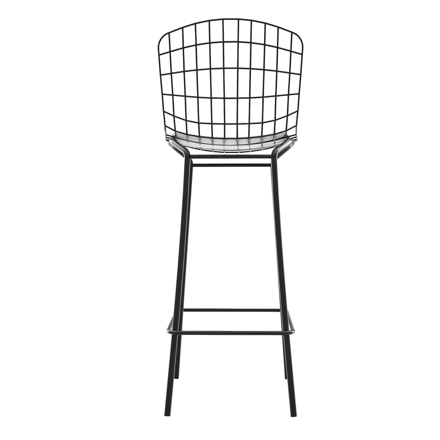 Madeline 41.73" Barstool with Seat Cushion in Black