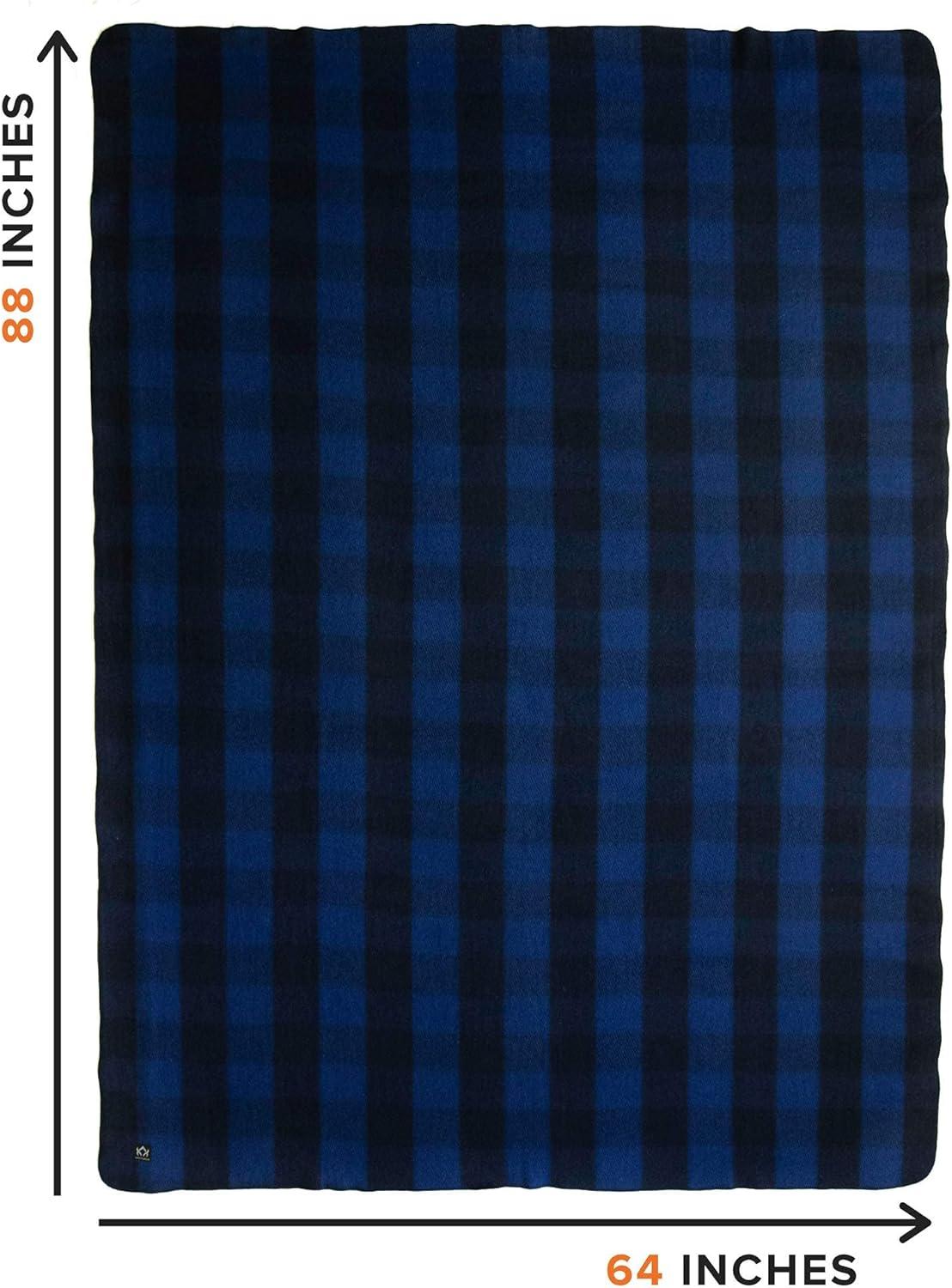 Arcturus Buffalo Plaid Wool Blanket, 64" x 88", Loom-Woven