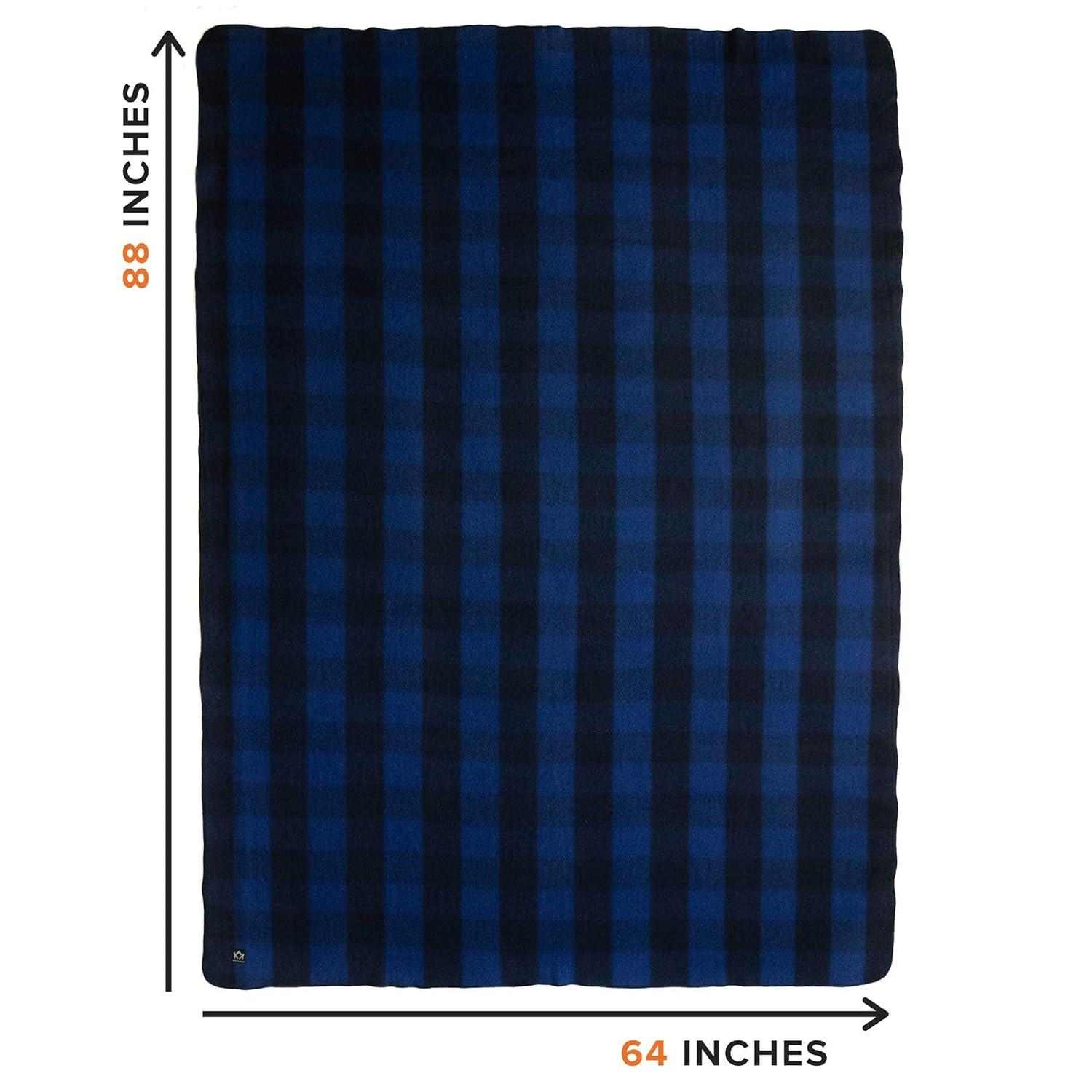 Arcturus Buffalo Plaid Wool Blanket, 64" x 88", Loom-Woven