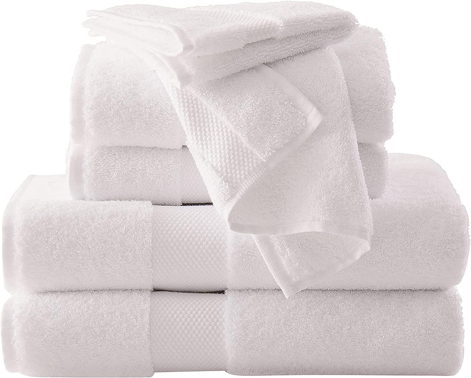 White Turkish Cotton 6-Piece Bath Towel Set