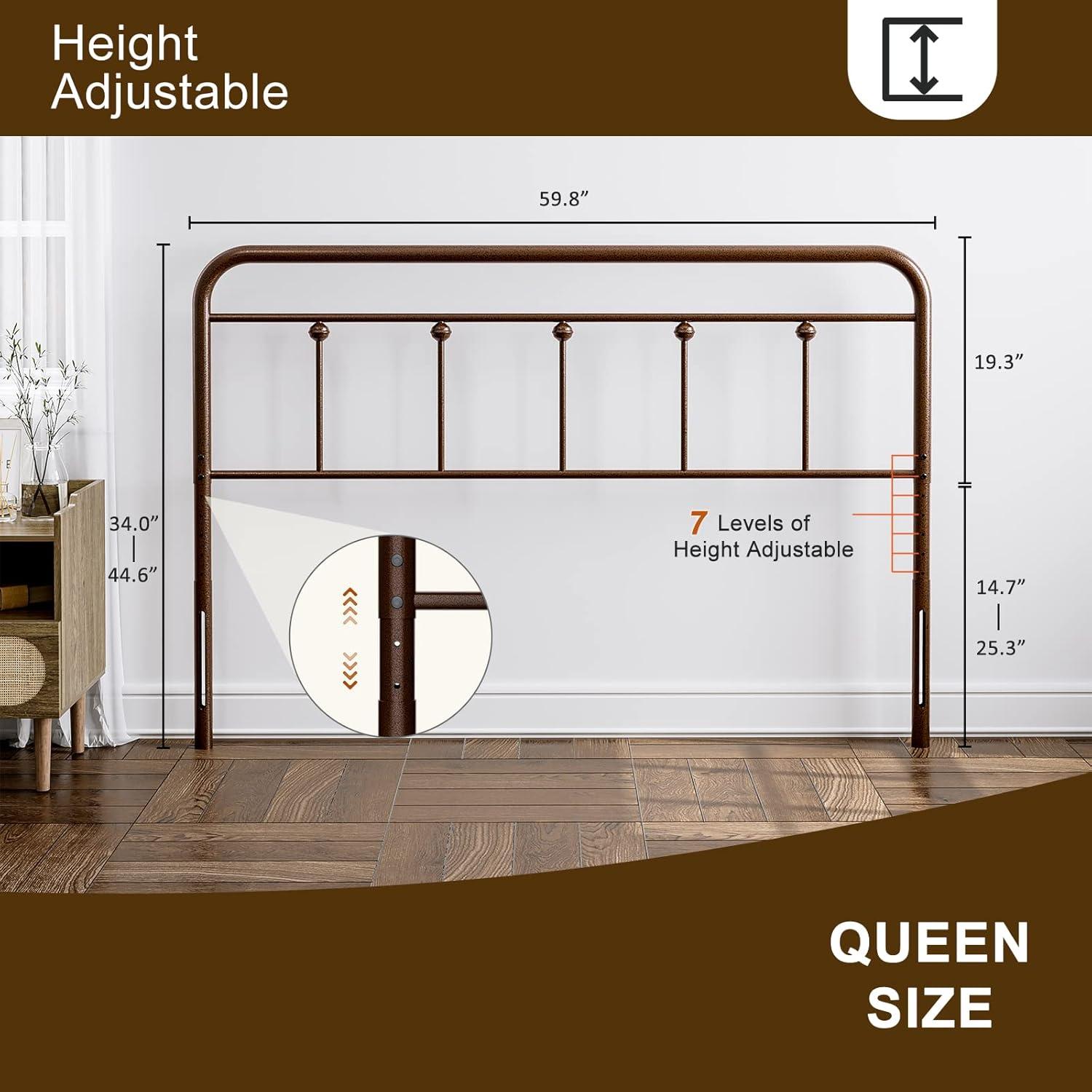 August Grove® August Grove® Metal Headboard - Adjustable Height - Farmhouse Victorian Style