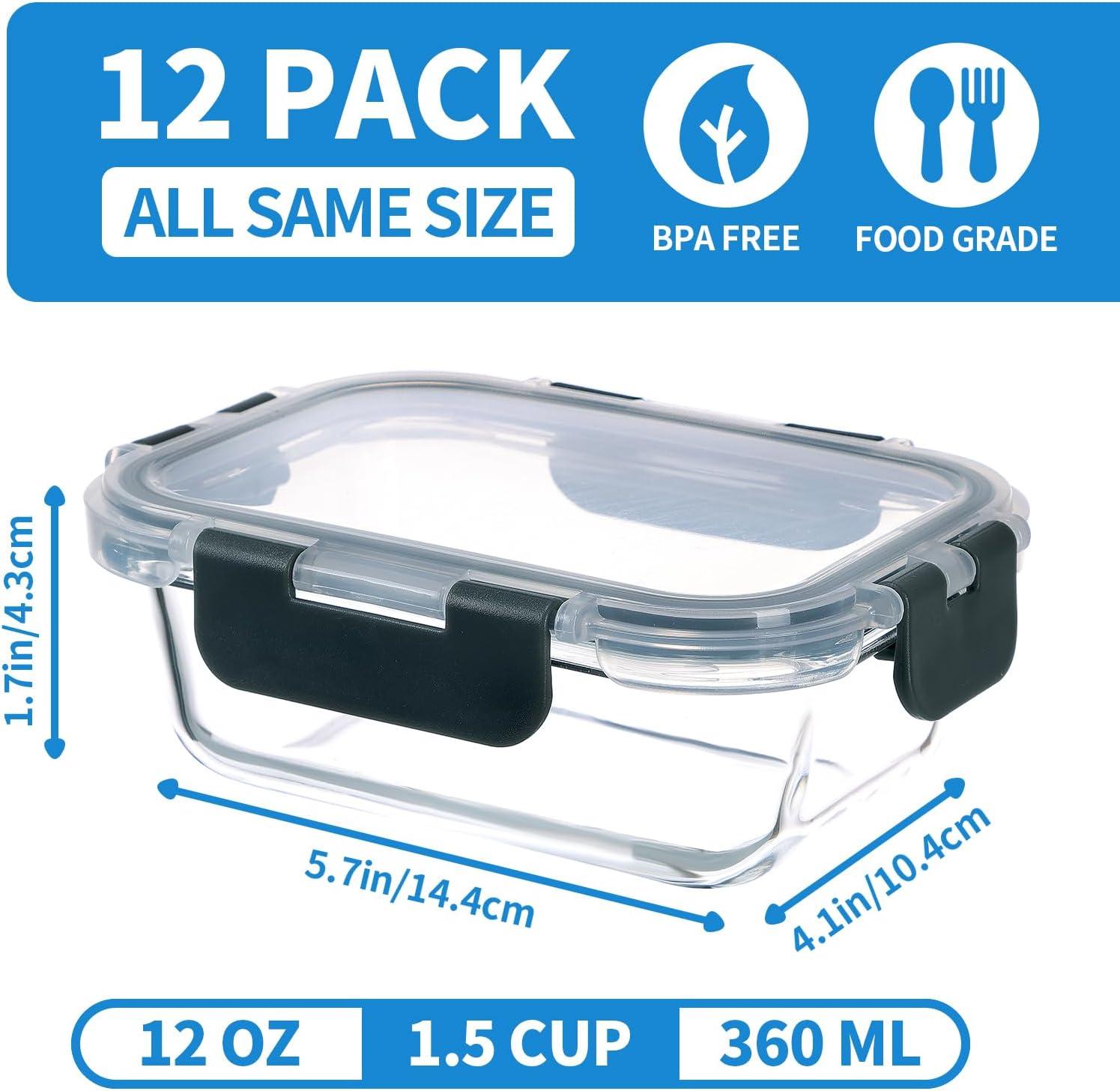 Darchell 12oz. Glass Food Storage Container (Set of 12)