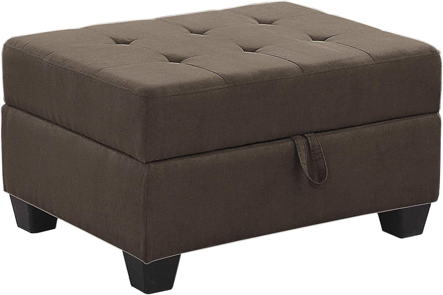 Lexicon Maston Microfiber Ottoman with Storage in Chocolate