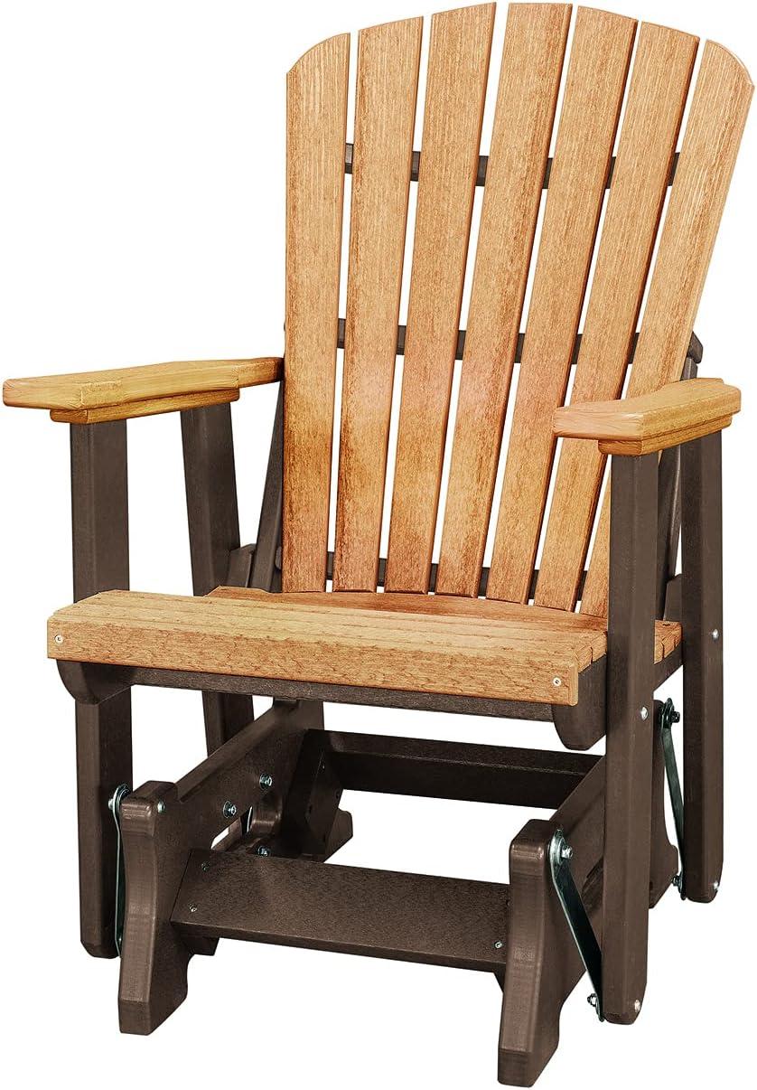 Cedar and Tudor Brown Recycled Poly Resin Outdoor Glider Chair