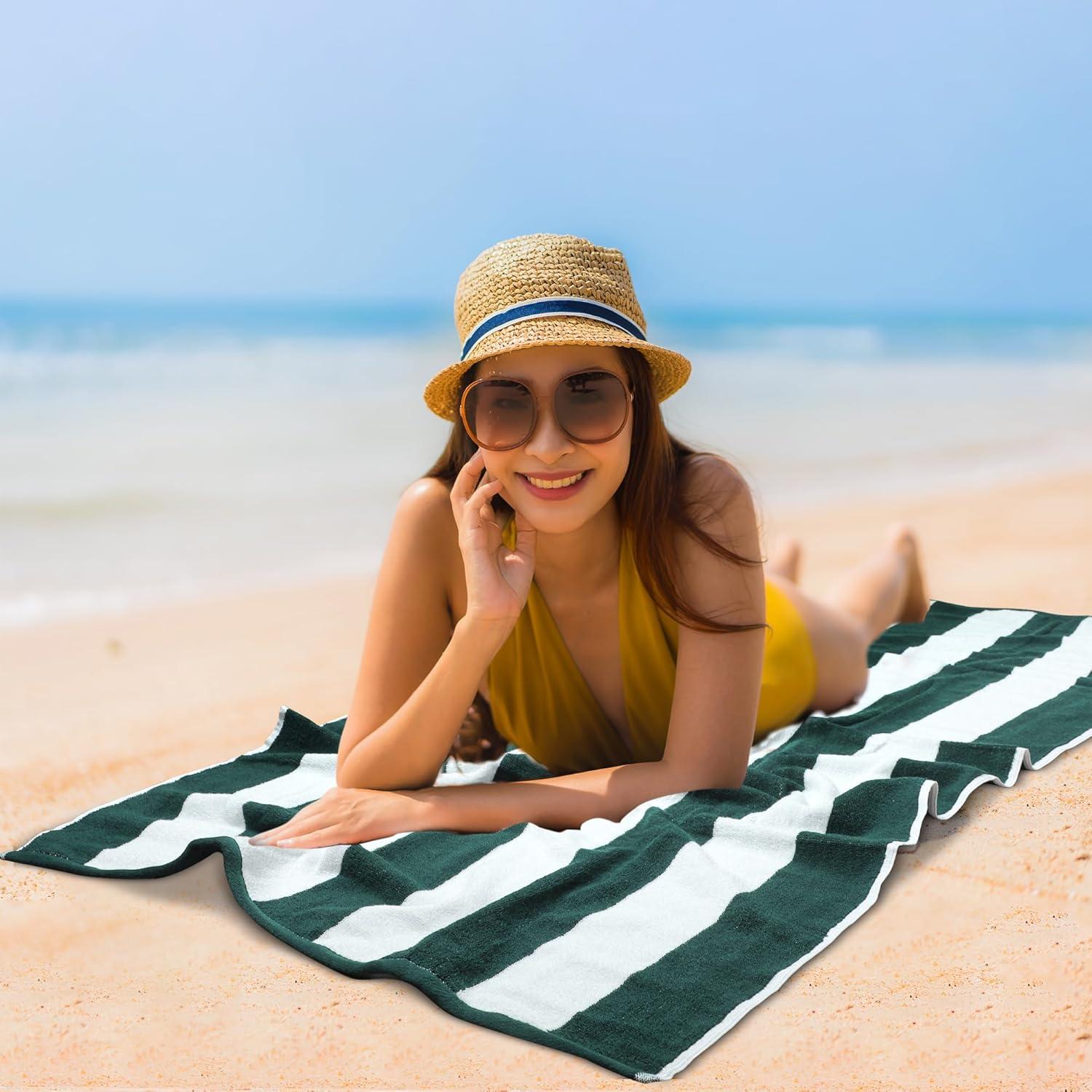 ArkwrightLLC Arkwright California Cabana 100% Cotton 30x70 Beach Towel (Pack of 4) (Set of 4)