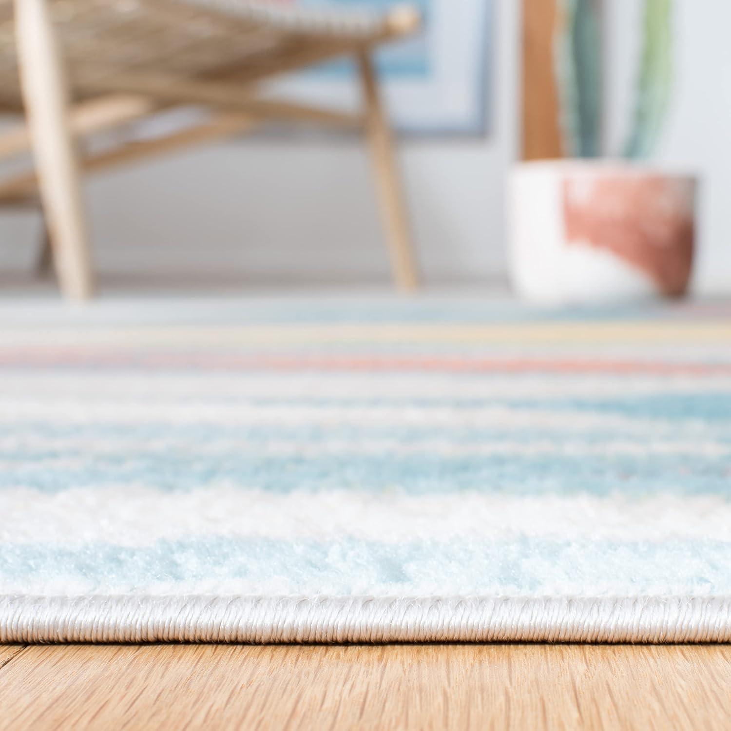 SAFAVIEH Skyler Ilija Wavy Marble Area Rug, Beige/Terracotta, 8' x 10'