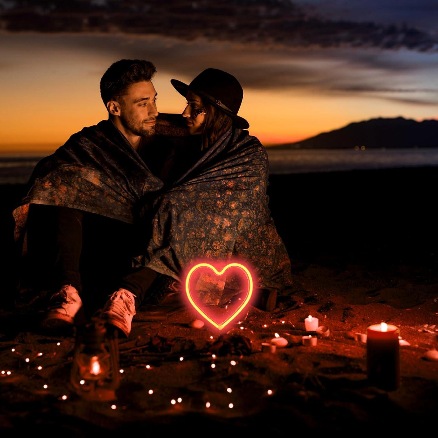 Neon Signs for Wall Decor Love and Heart Pink Neon Lights Signs Powered by USB/Batteries, Acrylic Neon Lights for Girls Kids Bedroom, Wedding, Bar, Christmas Gift, Decoration