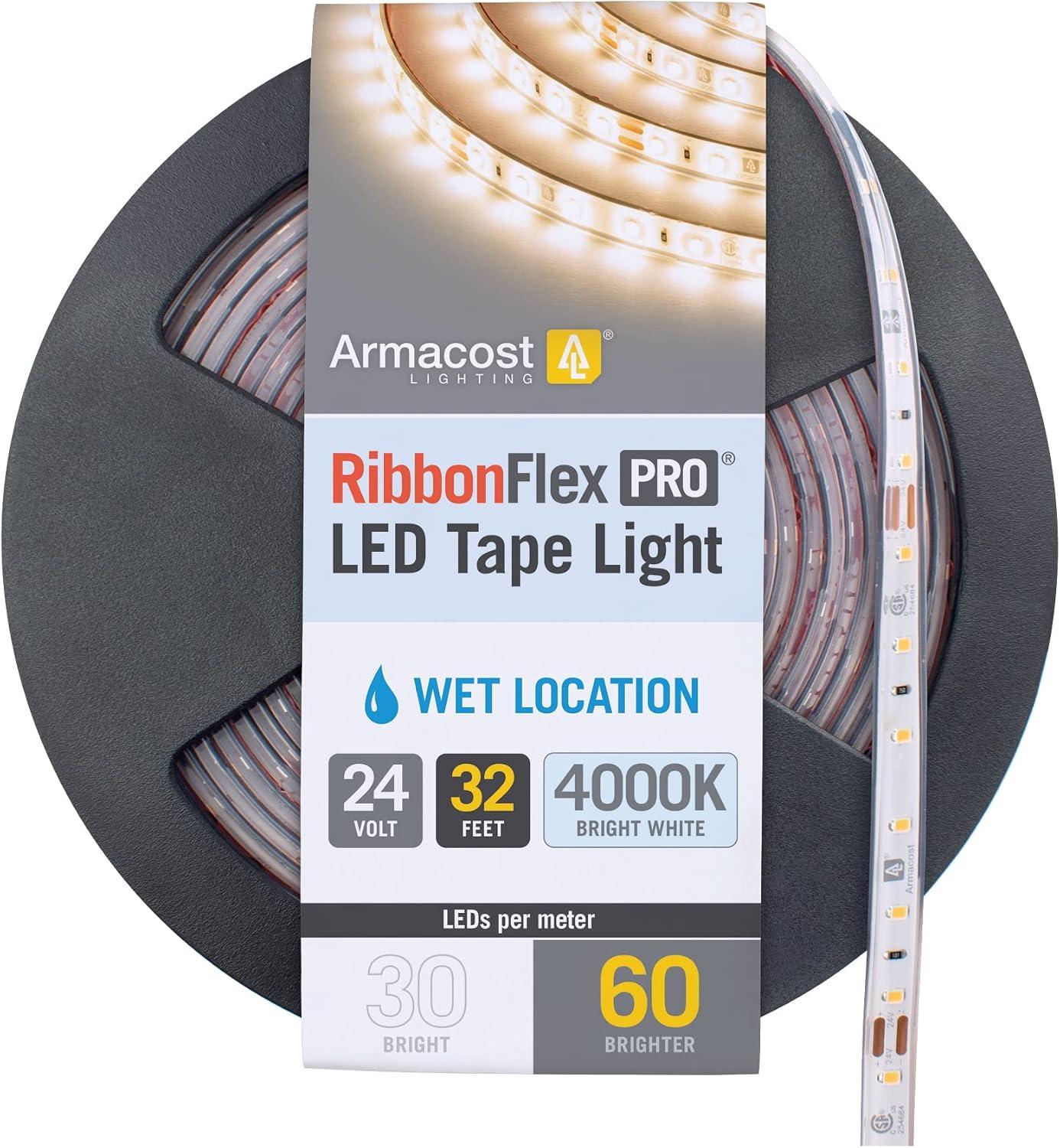 RibbonFlex Pro, 24V, 4000K, 60LEDs/M, IP67, 10M Under Cabinet Tape Light