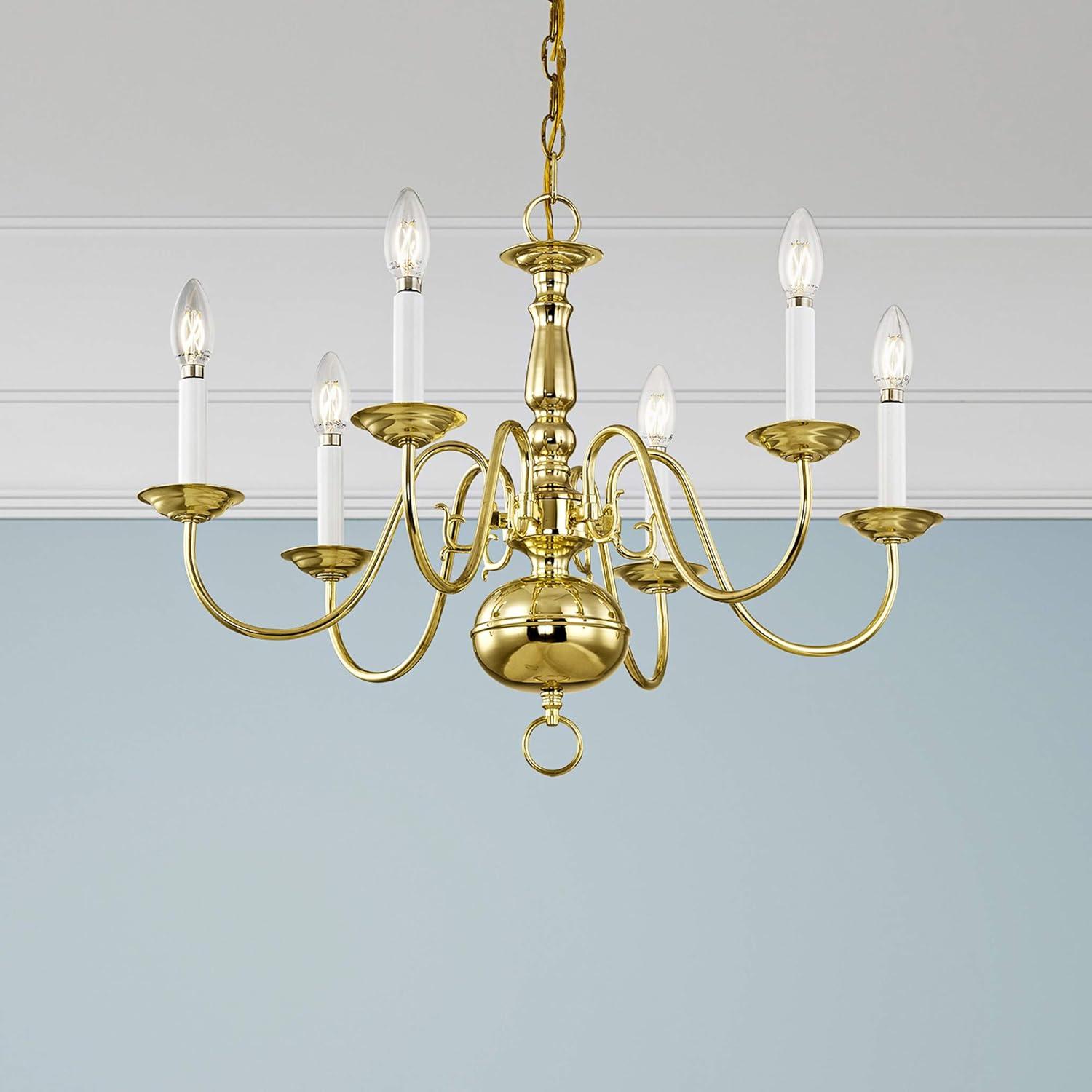 Livex Lighting Williamsburgh 6 - Light Chandelier in  Polished Brass