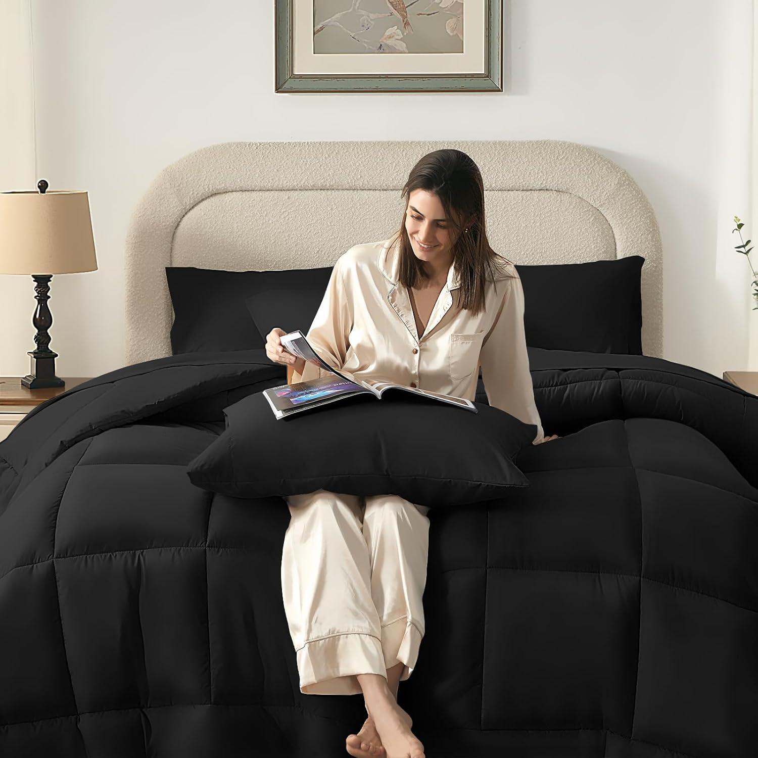 Sweet Home Collection All Season Bed-in-A-Bag 5pc/7pc Solid Color Comforter & Sheet Set Ultra Soft Bedding by Sweet Home Collection