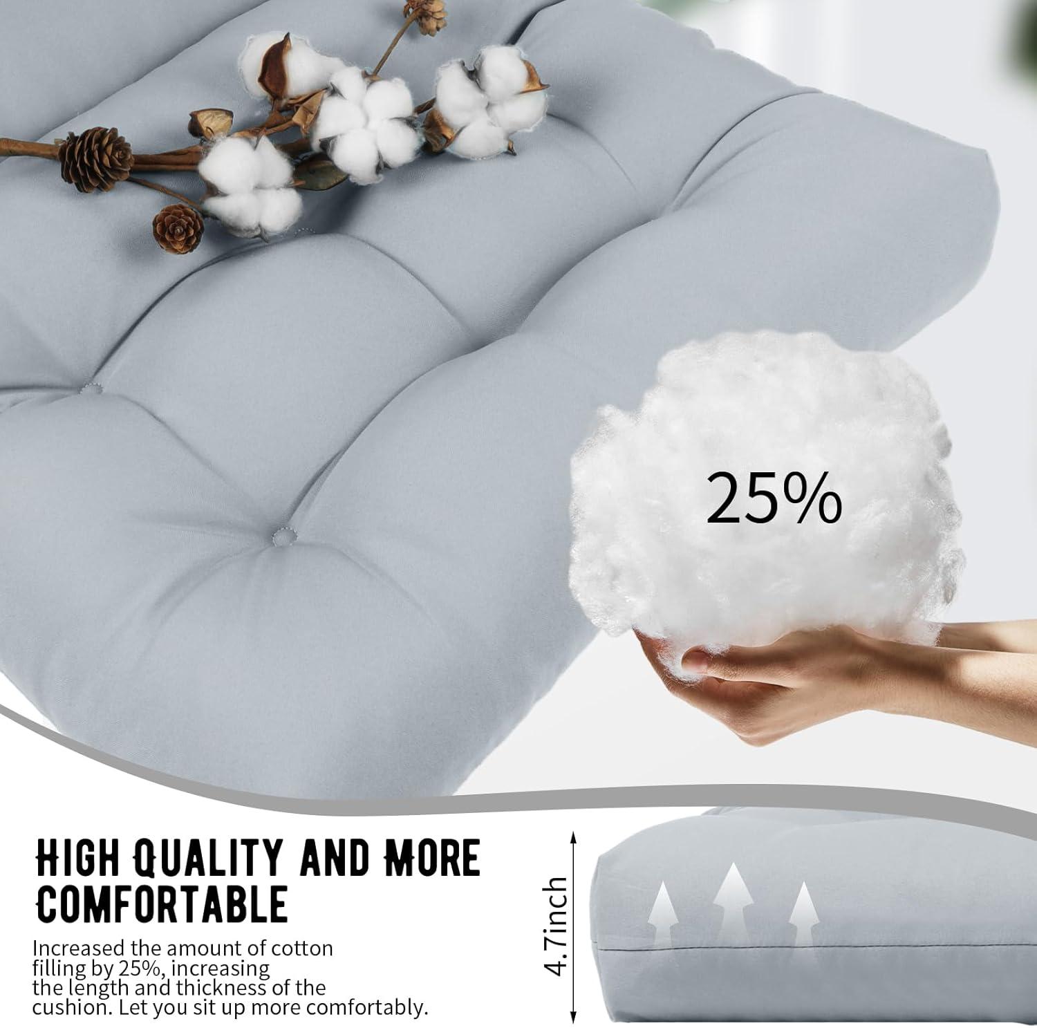 Crestlive Products Adirondack Style Patio Outdoor Chair Cushion for Adirondack Chair or Lounge Rocking Chair - See picture 2-Piece Set, Navy Blue