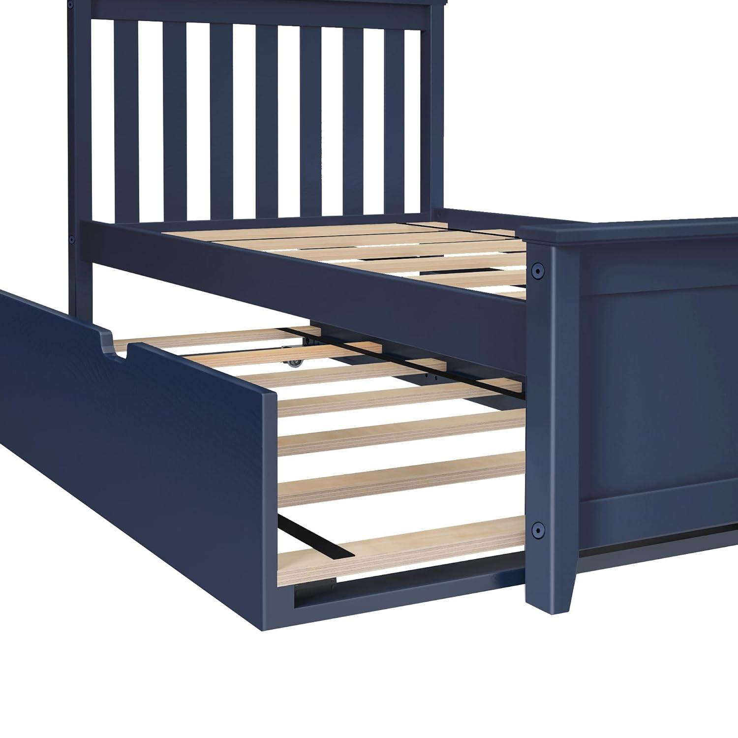 Max & Lily Twin-Size Bed with Trundle, Blue
