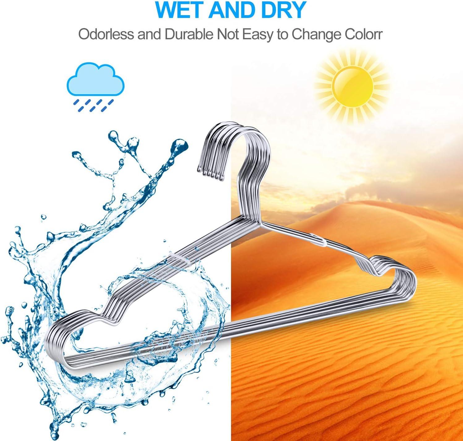 Hokku Designs Wire Hangers Coat Hangers Strong Heavy Duty Metal Hangers 16.5 Inch Ultra Thin Space Saving Clothes Hangers,(Sliver/50 Pack )