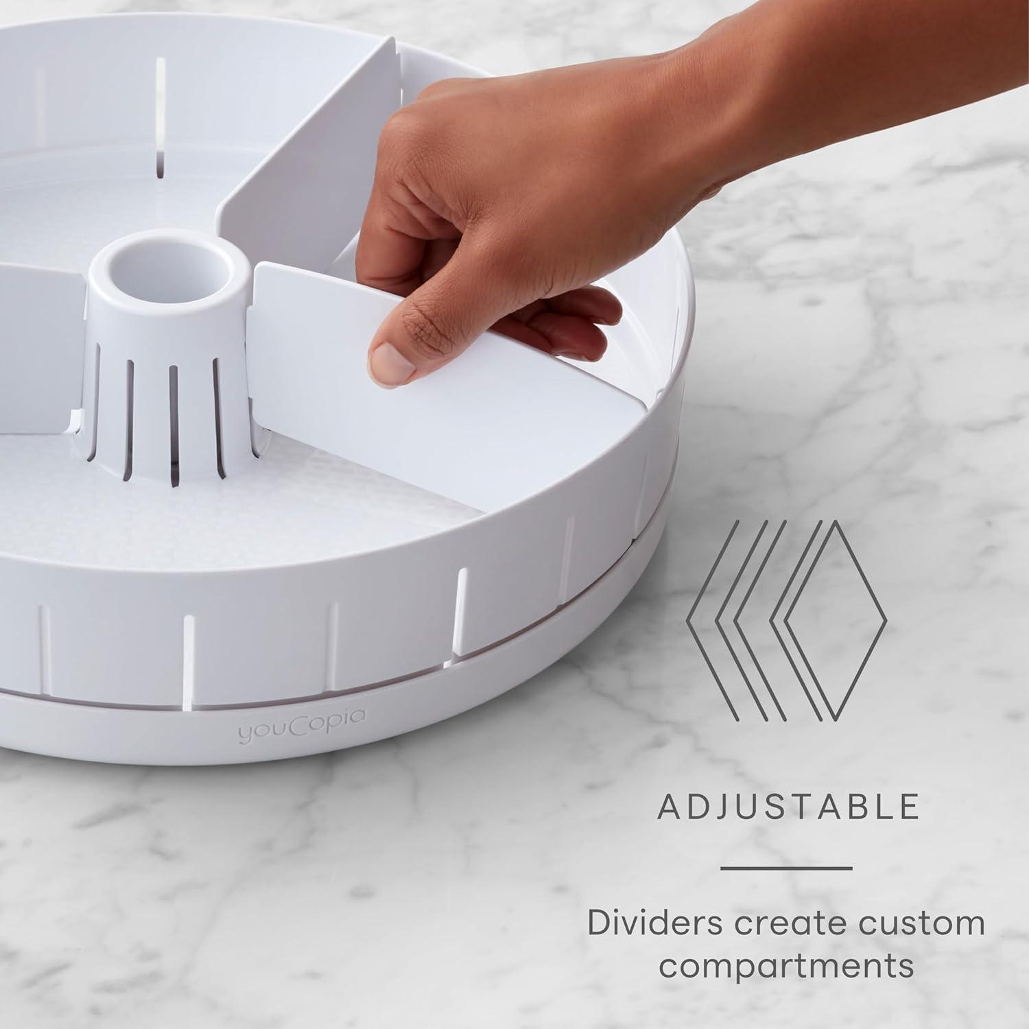 White Plastic Revolving Under Sink Turntable Organizer