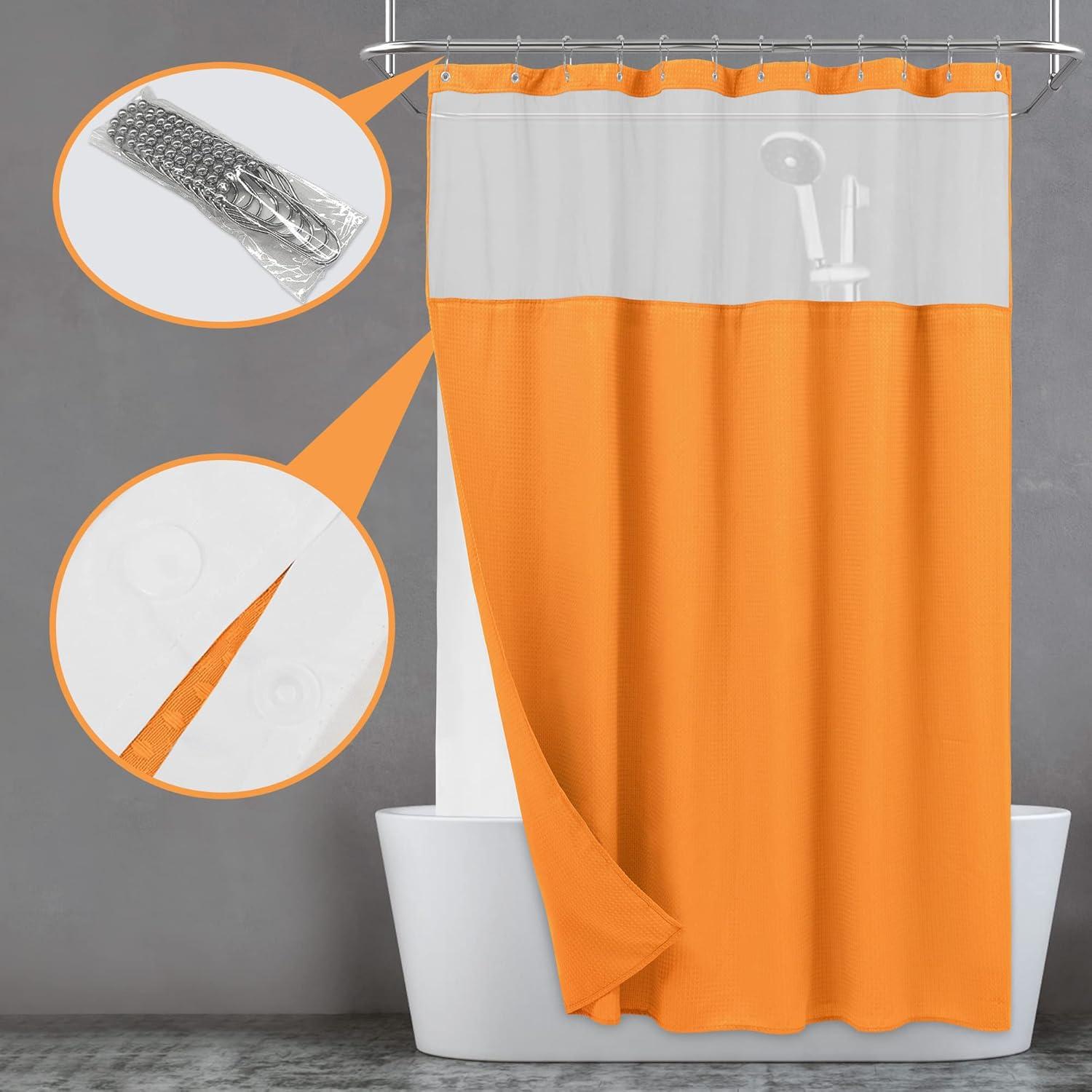 Harnage Shower Curtain with Hooks Included and with Liner Included