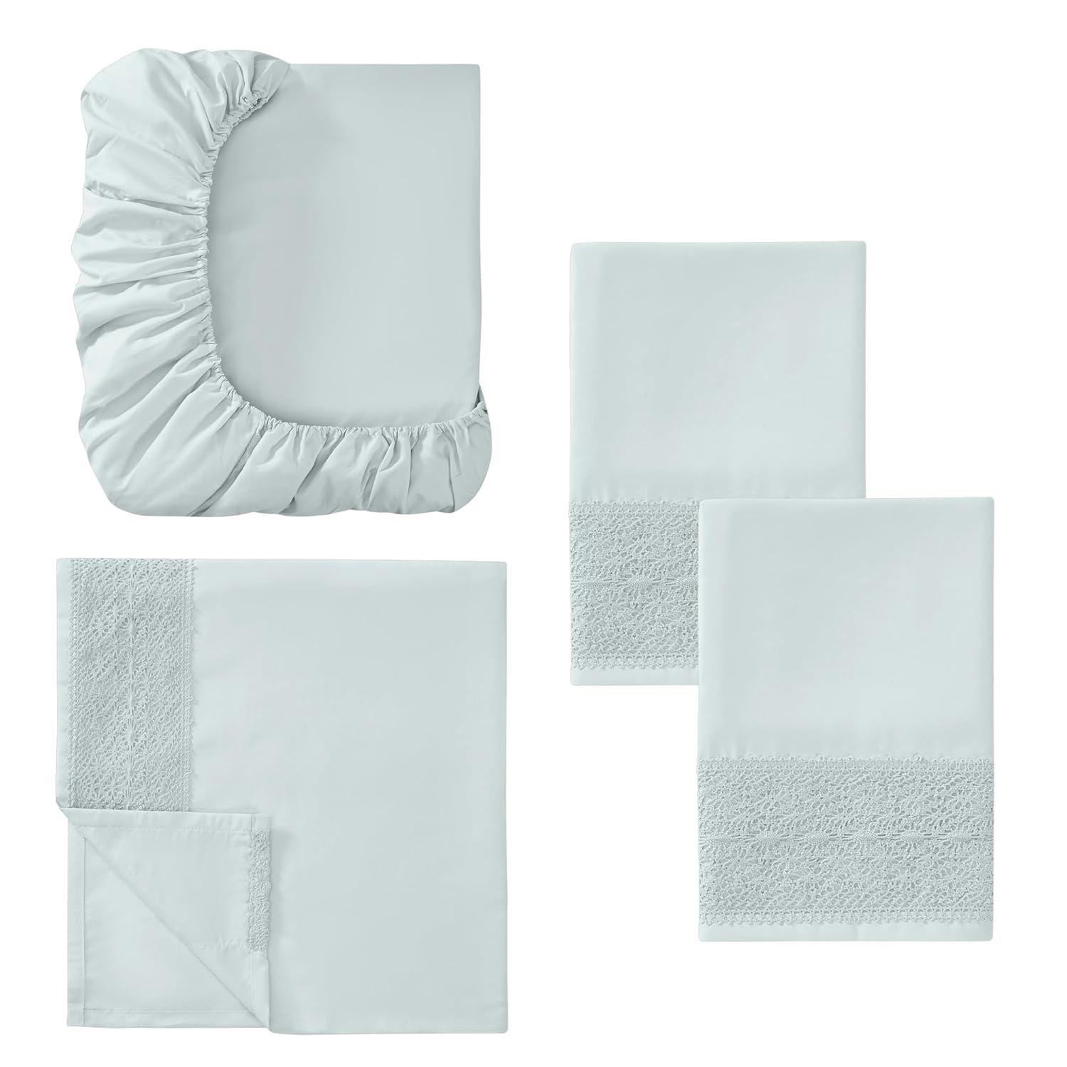 Modern Threads Yate Soft Microfiber Crochet Lace Sheets - Luxurious Microfiber Bed Sheets - Includes Flat Sheet, Fitted Sheet with Deep Pockets, & Pillowcases & Reviews | Wayfair