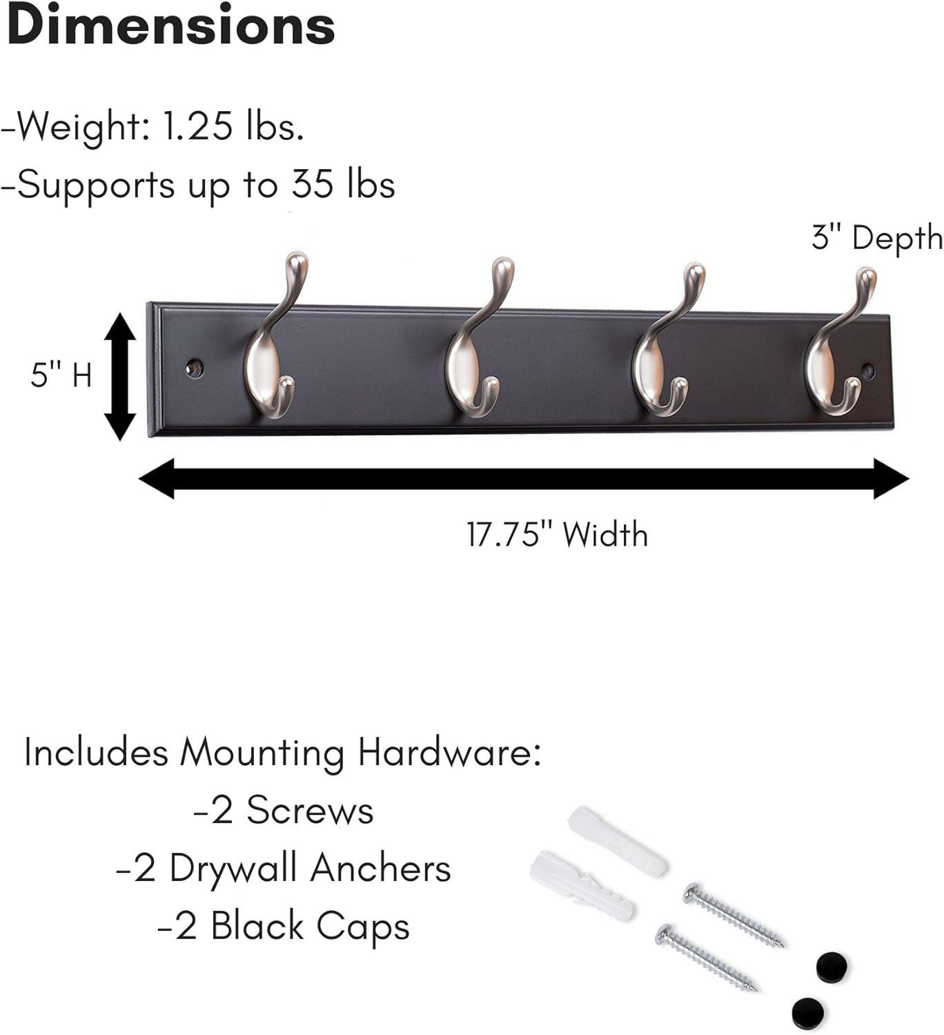 BirdRock Home Wall 4 - Hook Wall Mounted Coat Rack