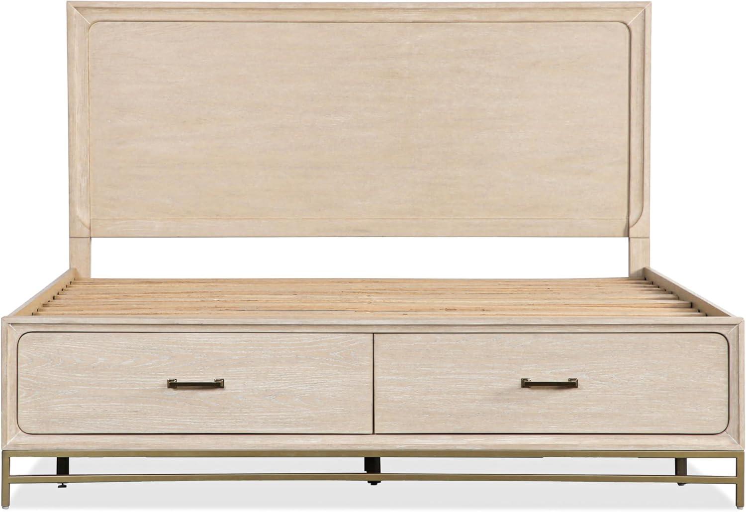 HOMES: Inside + Out 3pc Queen Neovesi Platform Bedroom Set Boho with 2 Nightstands Oak