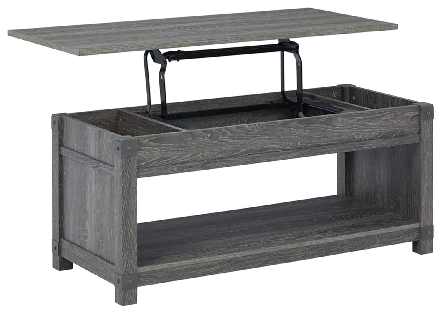 Signature Design by Ashley Casual Freedan Lift-Top Coffee Table  Grayish Brown