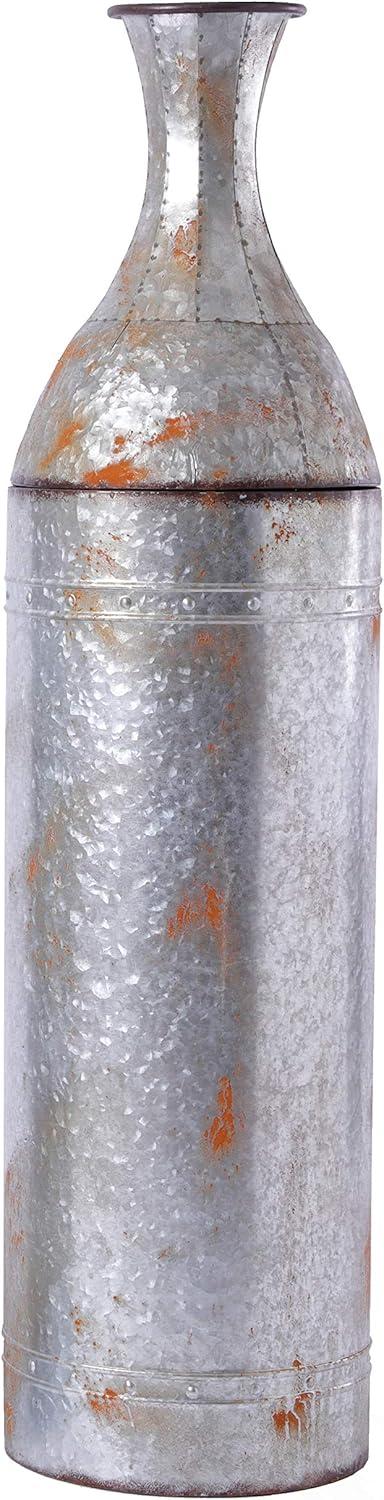 Vintiquewise 43" Rustic Farmhouse Style Galvanized Metal Floor Vase Decoration, Large